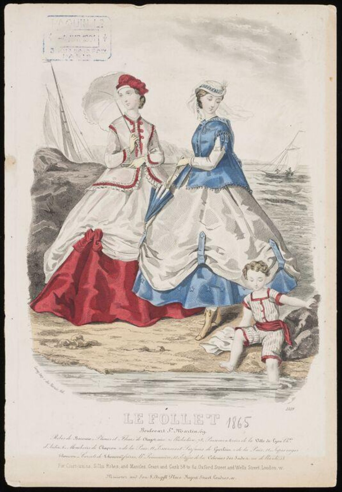 1865 Seaside Fashion Illustration