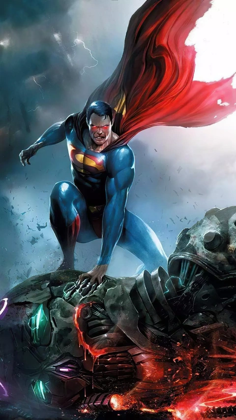 Superman Victorious Over Defeated Foe