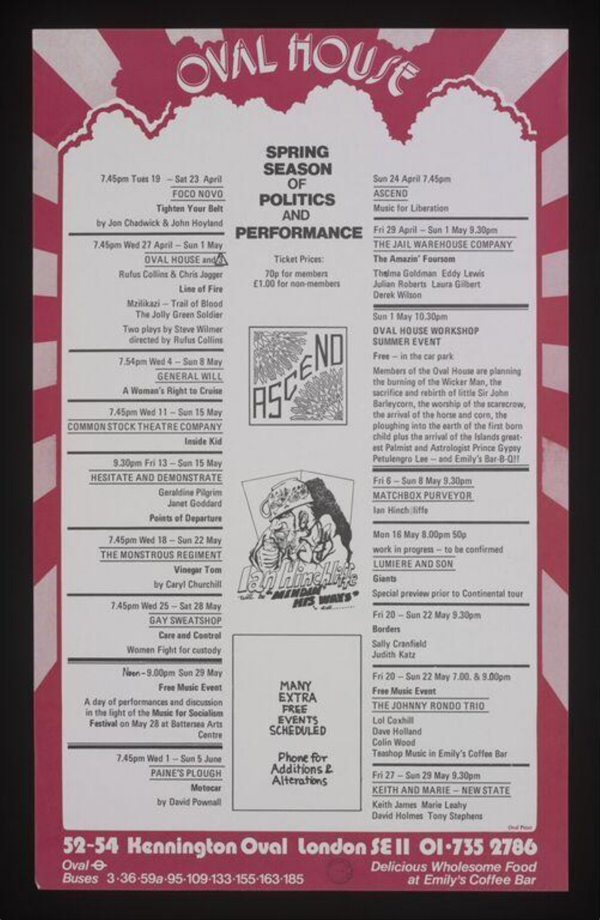 Oval House Spring Performance Season Poster