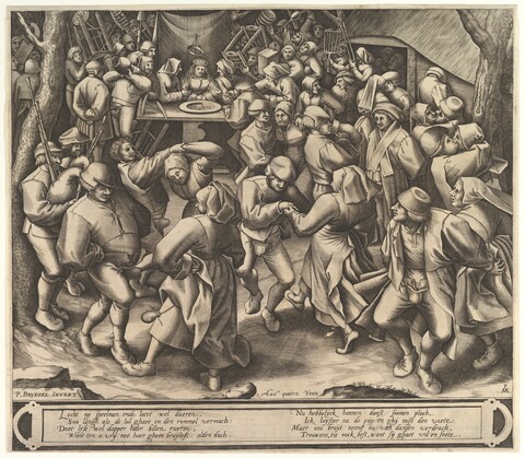 Bruegel's Peasant Dance Engraving