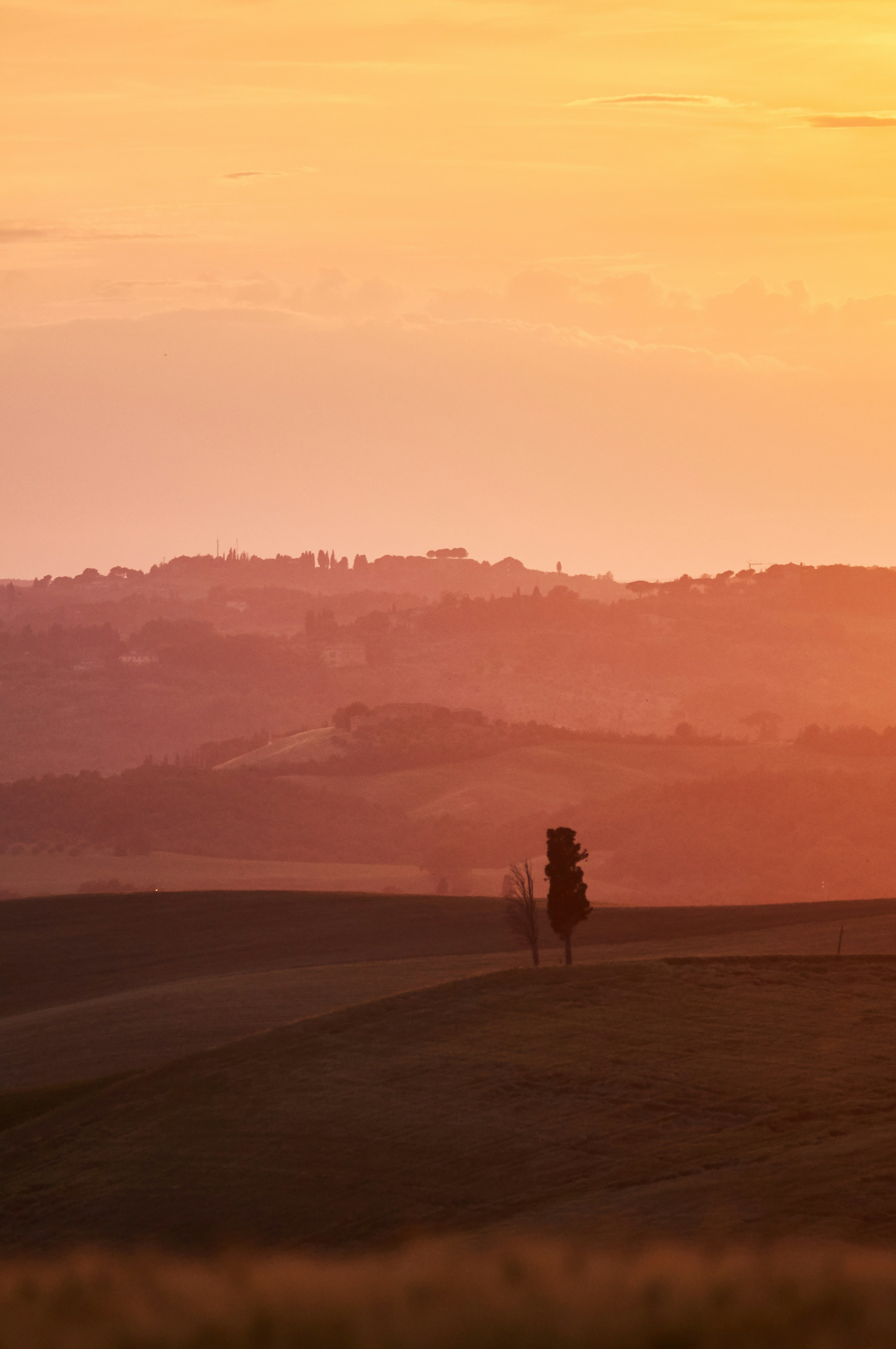 Sunset Over Rolling Hills