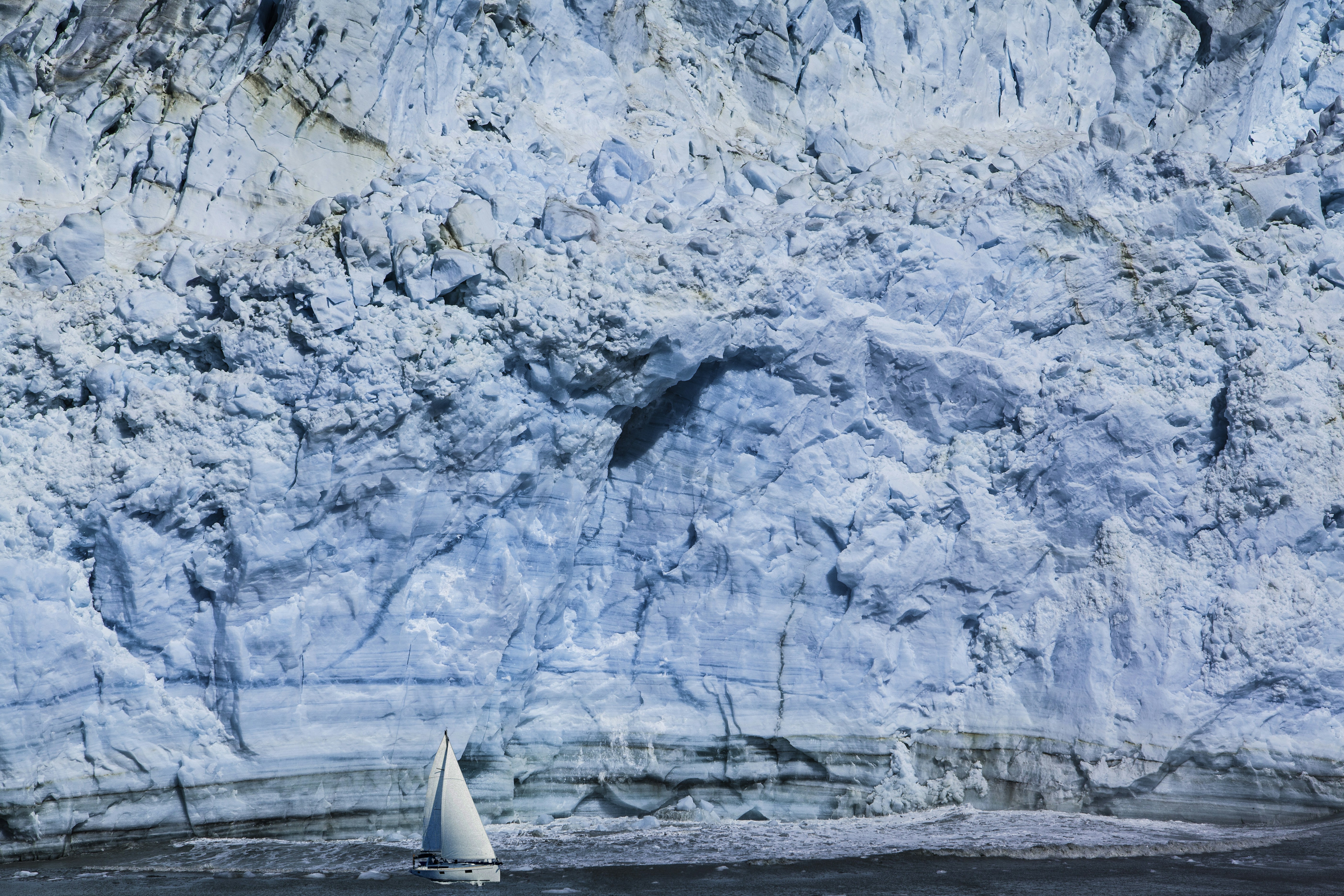 Sailboat by Blue Glacier