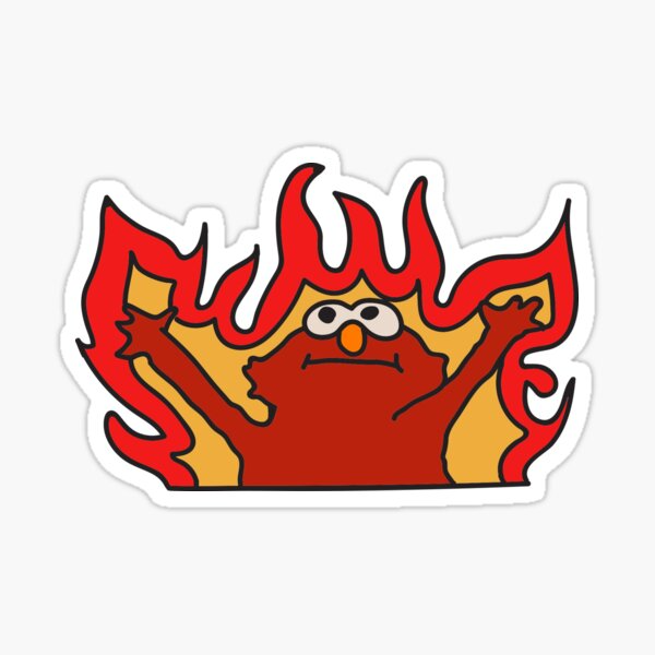 Flaming Elmo Meme Sticker