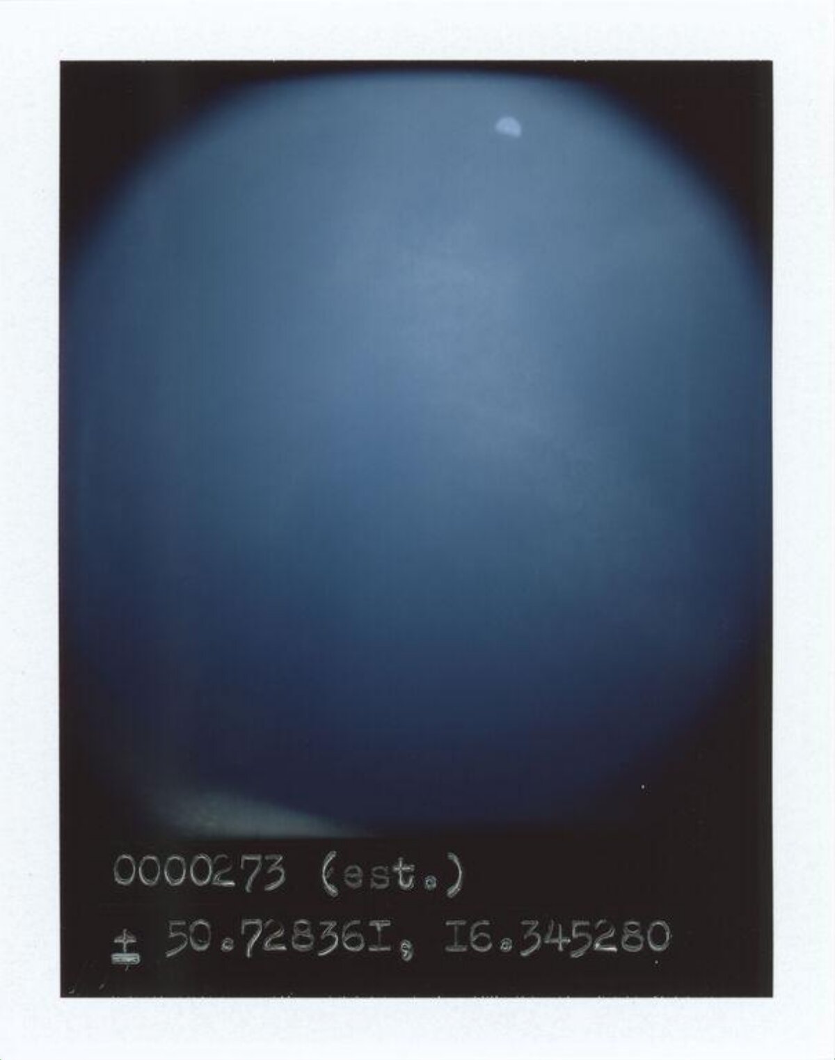 Polaroid Sky With Coordinates