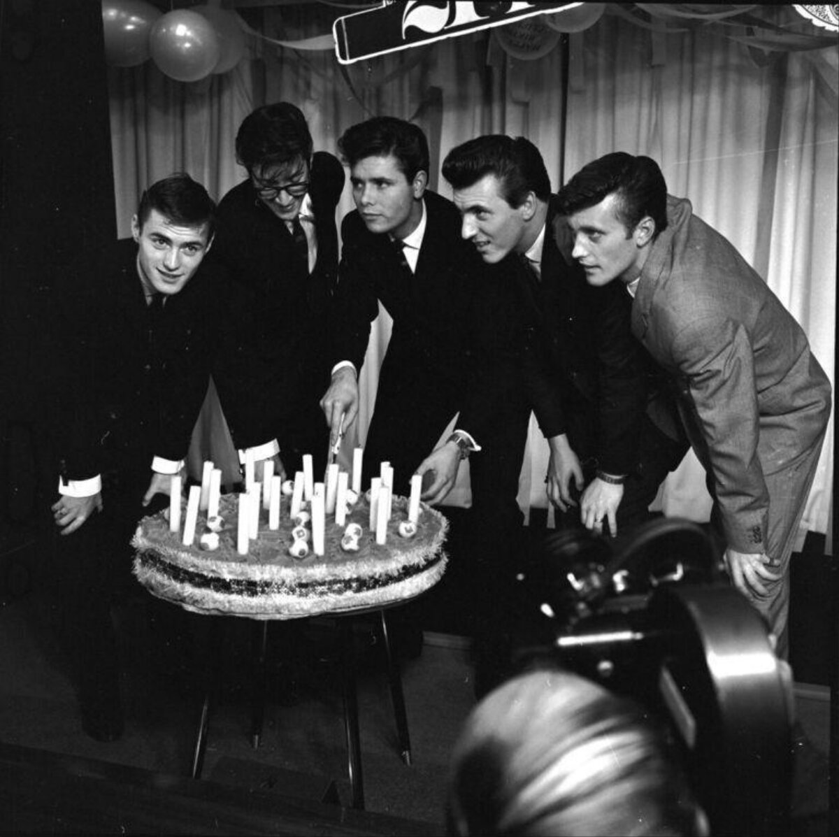 Five Men Around Birthday Cake