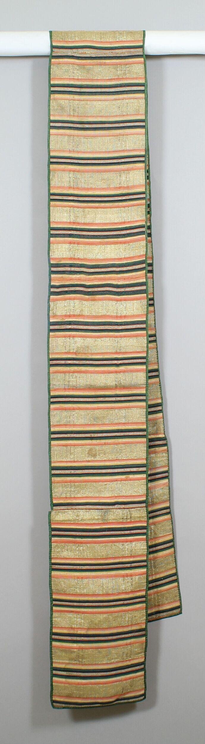 Hanging Gold Striped Textile Sash