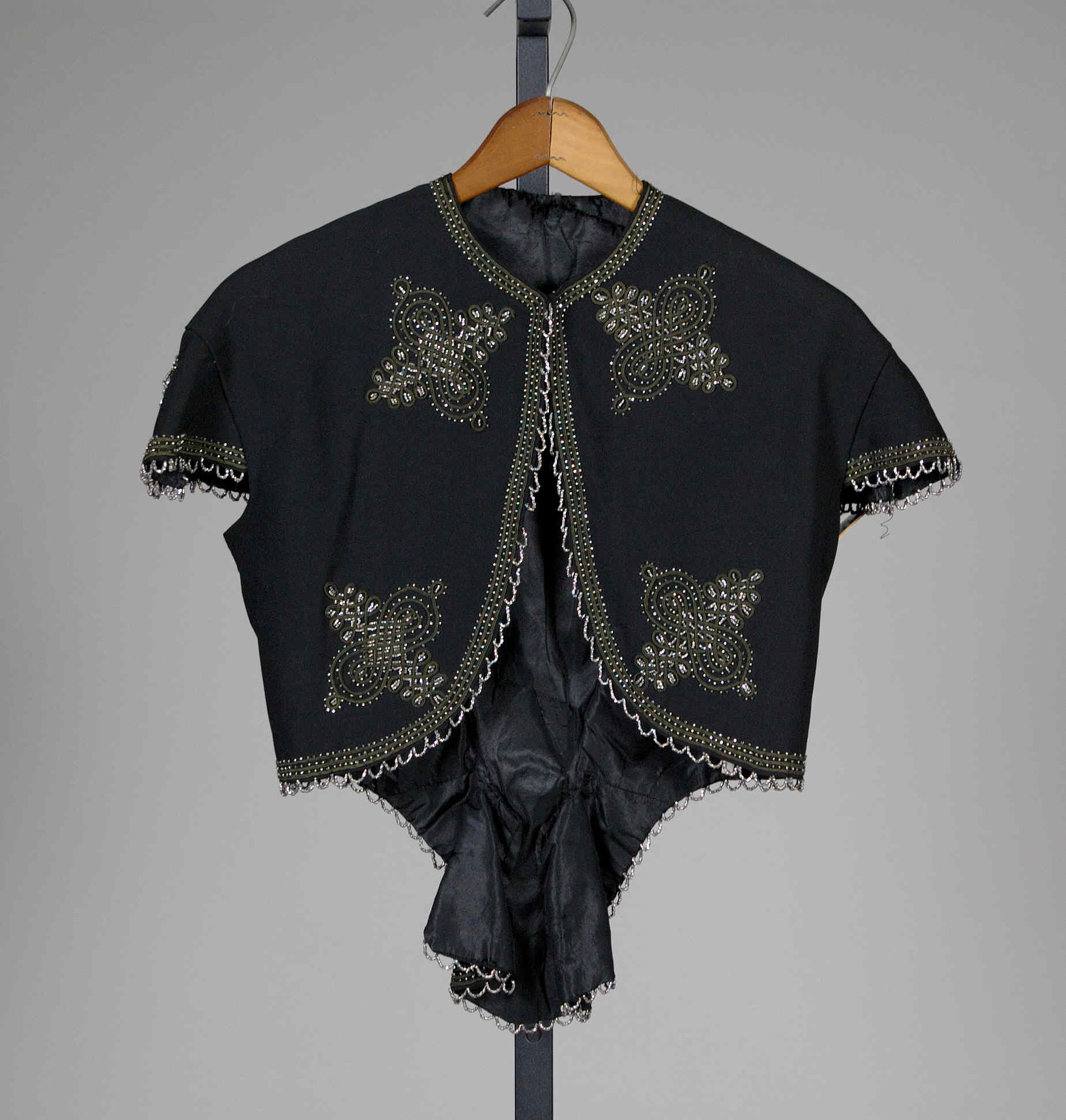 Beaded Embroidered Black Short Shrug