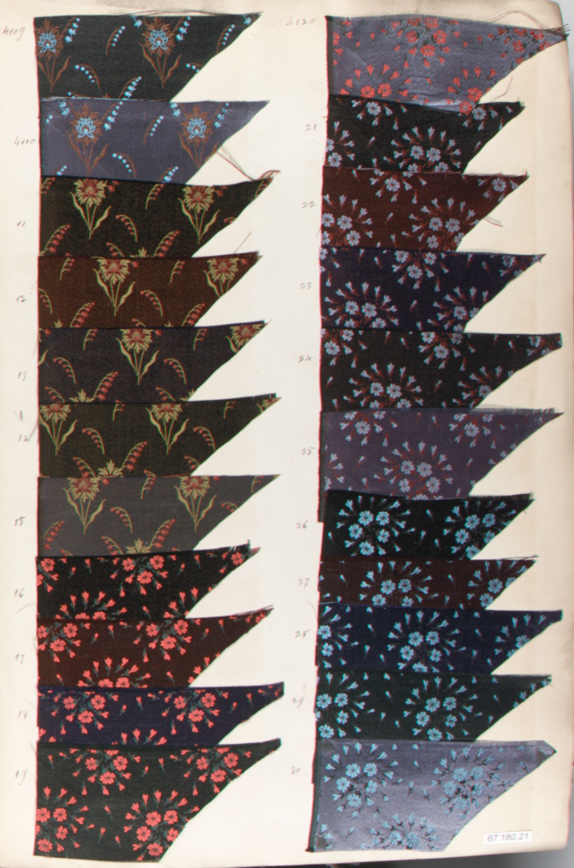 Vintage Floral Fabric Swatch Card