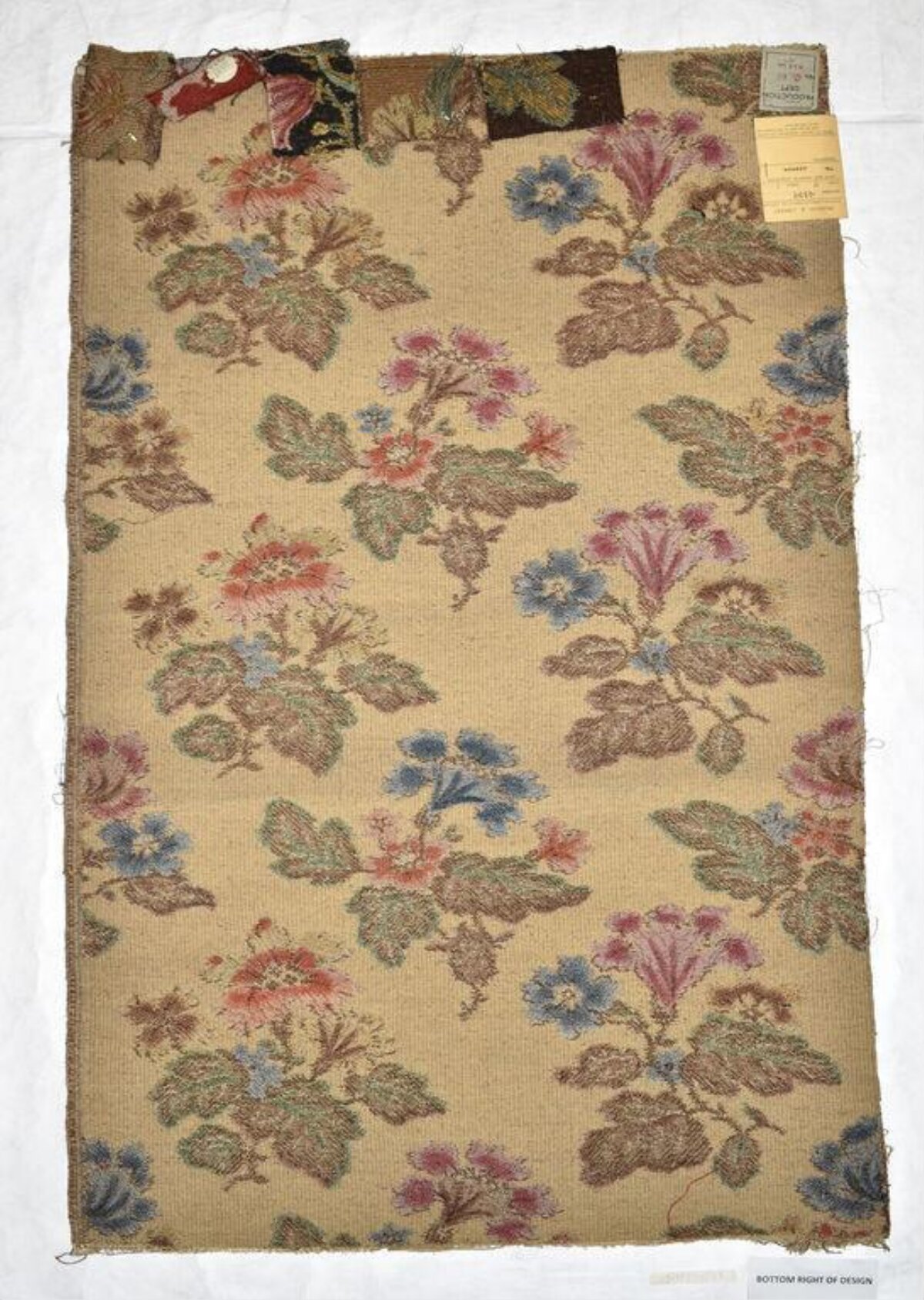 Antique Floral Woven Textile Sample