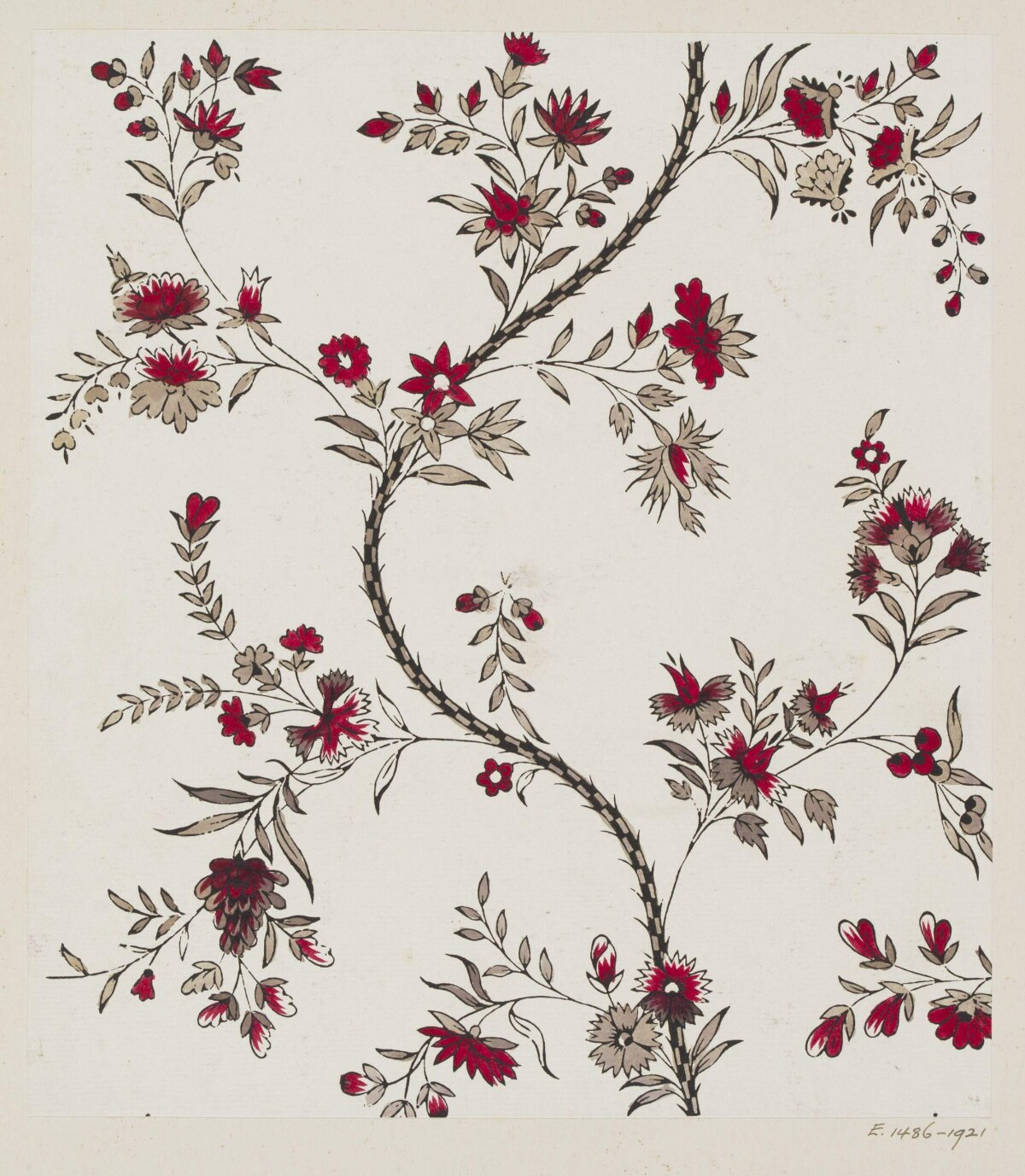 Hand Drawn Red Floral Pattern