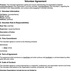 Volunteer Agreement