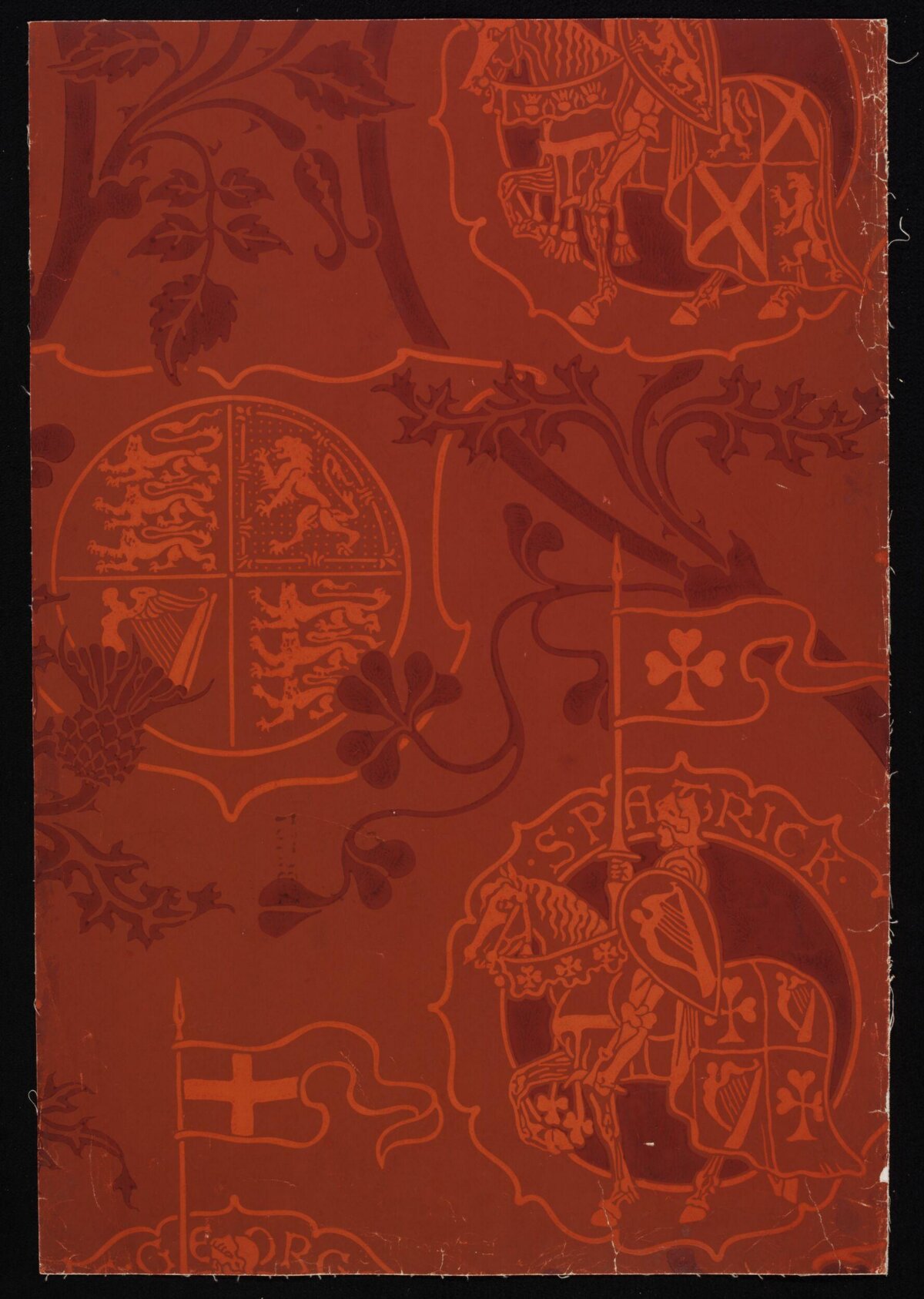 Vintage Red Heraldic St Patrick Pattern