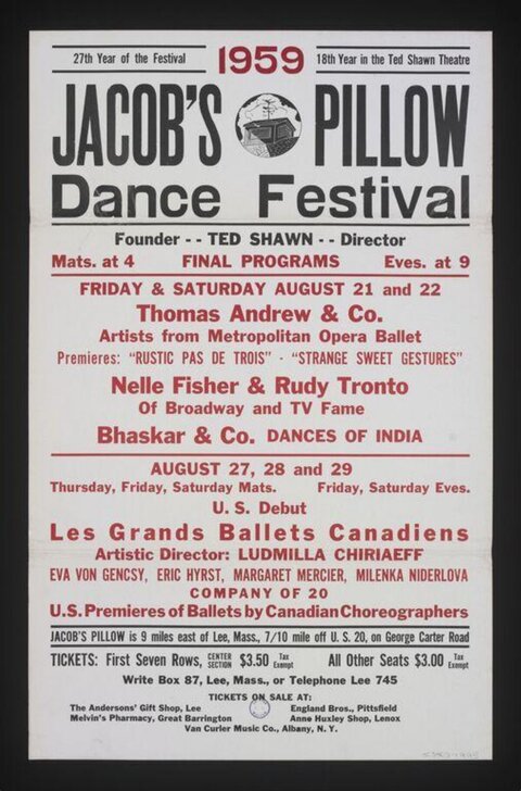 1959 Jacob's Pillow Dance Festival Poster