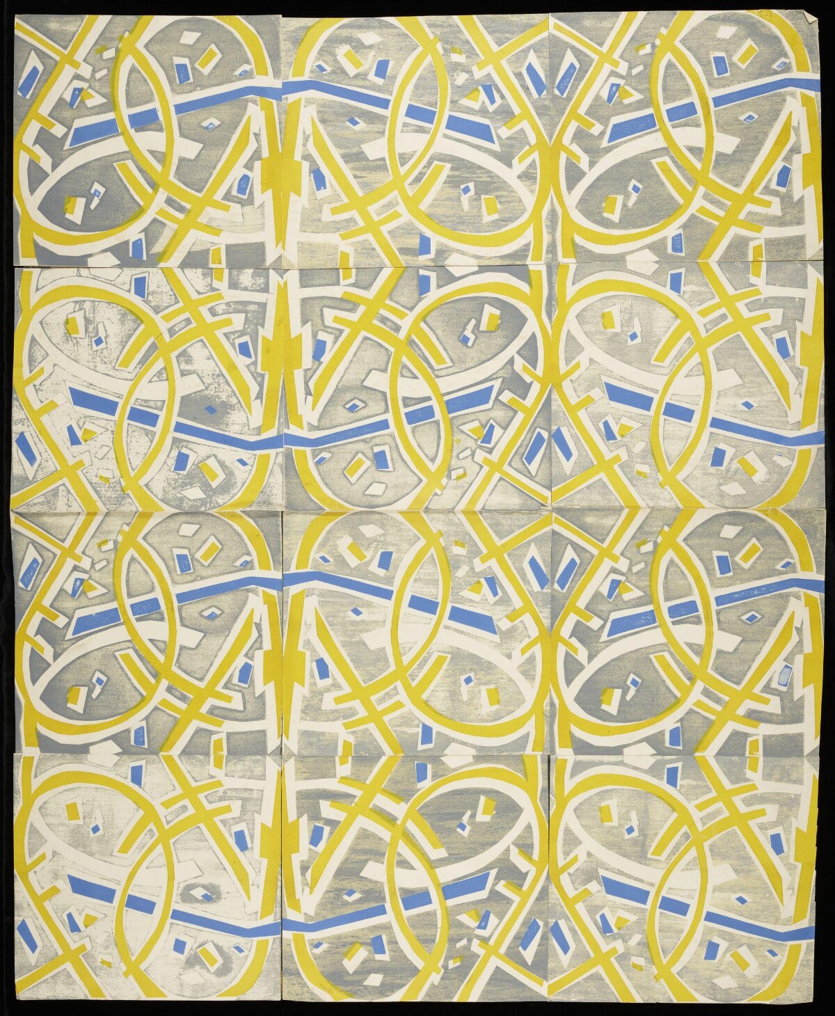 Yellow Blue Abstract Geometric Pattern