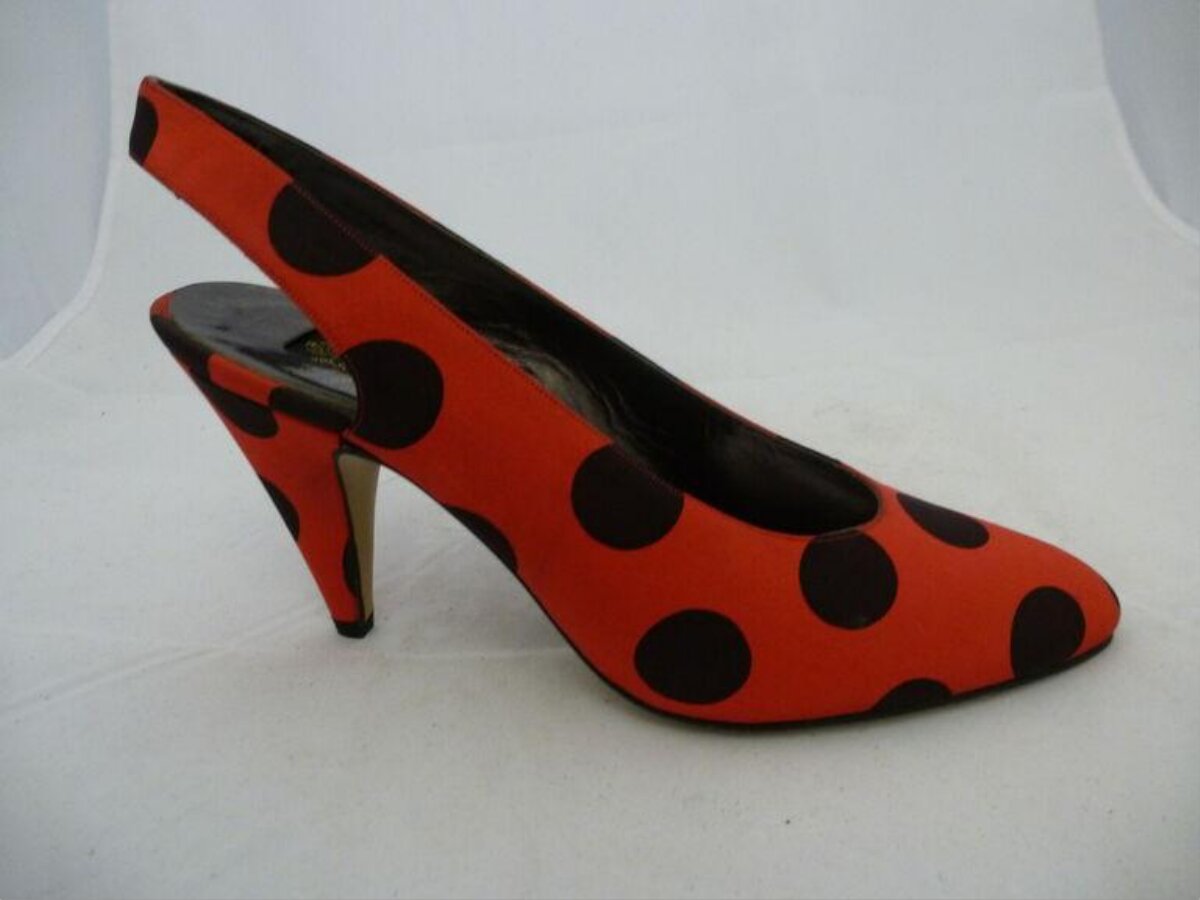 Red Polka Dot Slingback High Heel