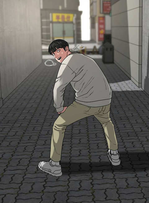Startled Man in City Alley