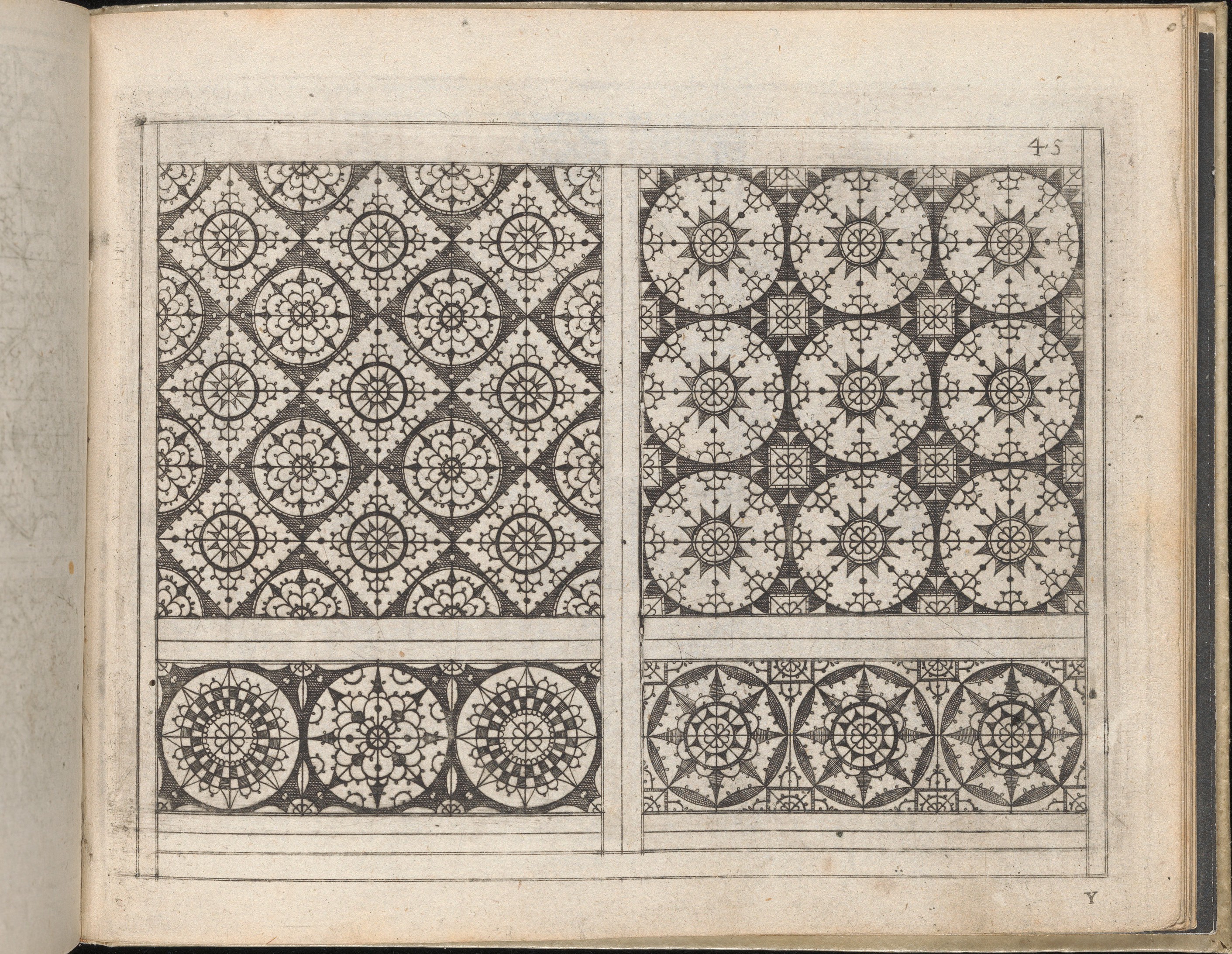 Antique Geometric Pattern Engraving Page