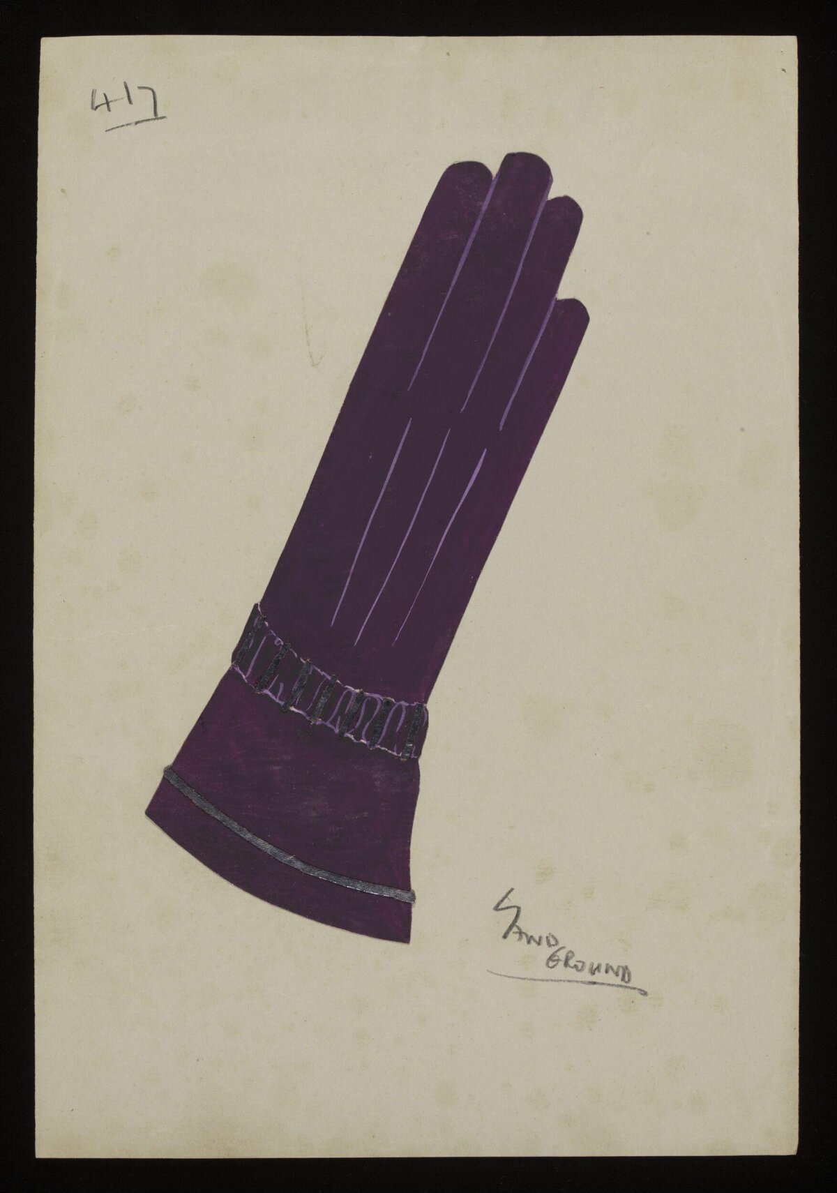 Fashion Sketch of Purple Long Glove
