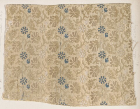 Antique Floral Woven Textile Fragment