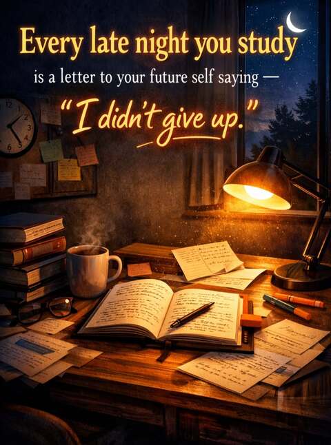 Late Night Study Motivational Quote