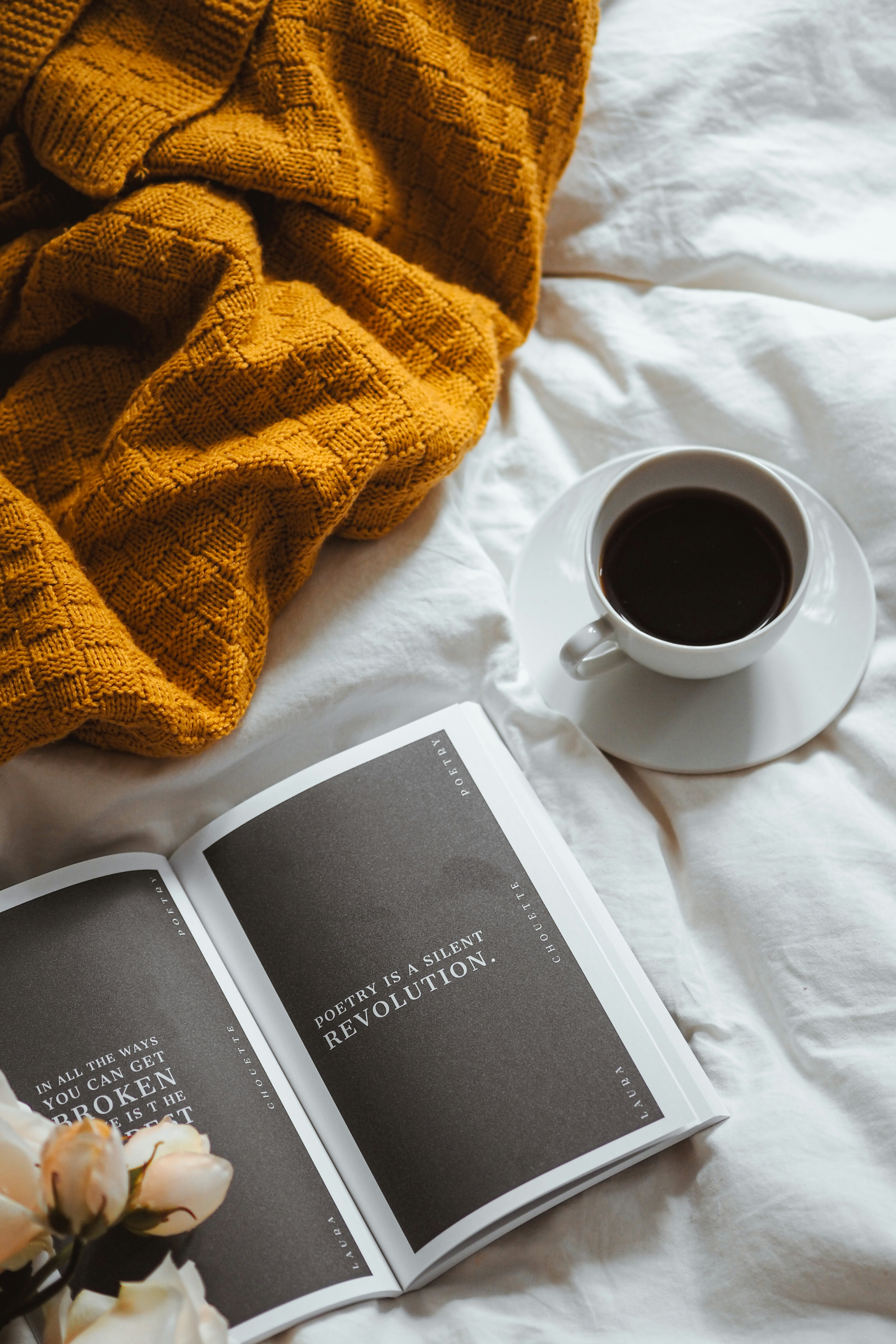Cozy Reading Setup on Bed