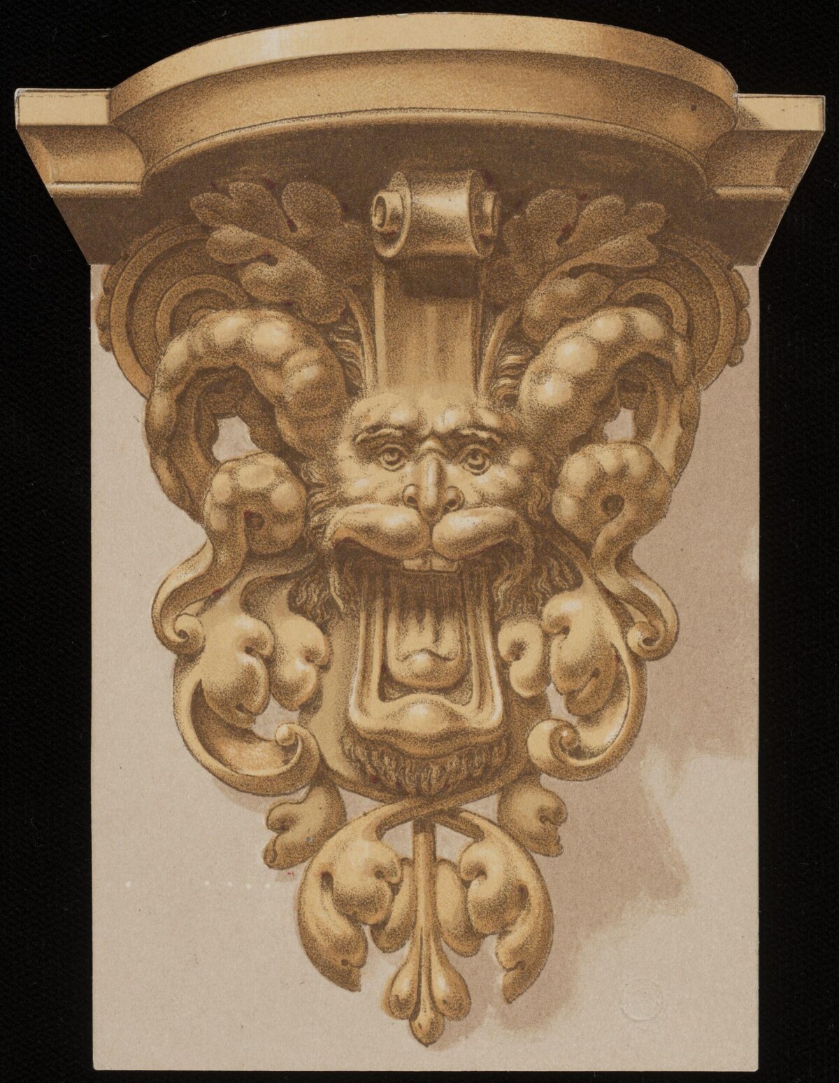 Ornate Carved Corbel Drawing