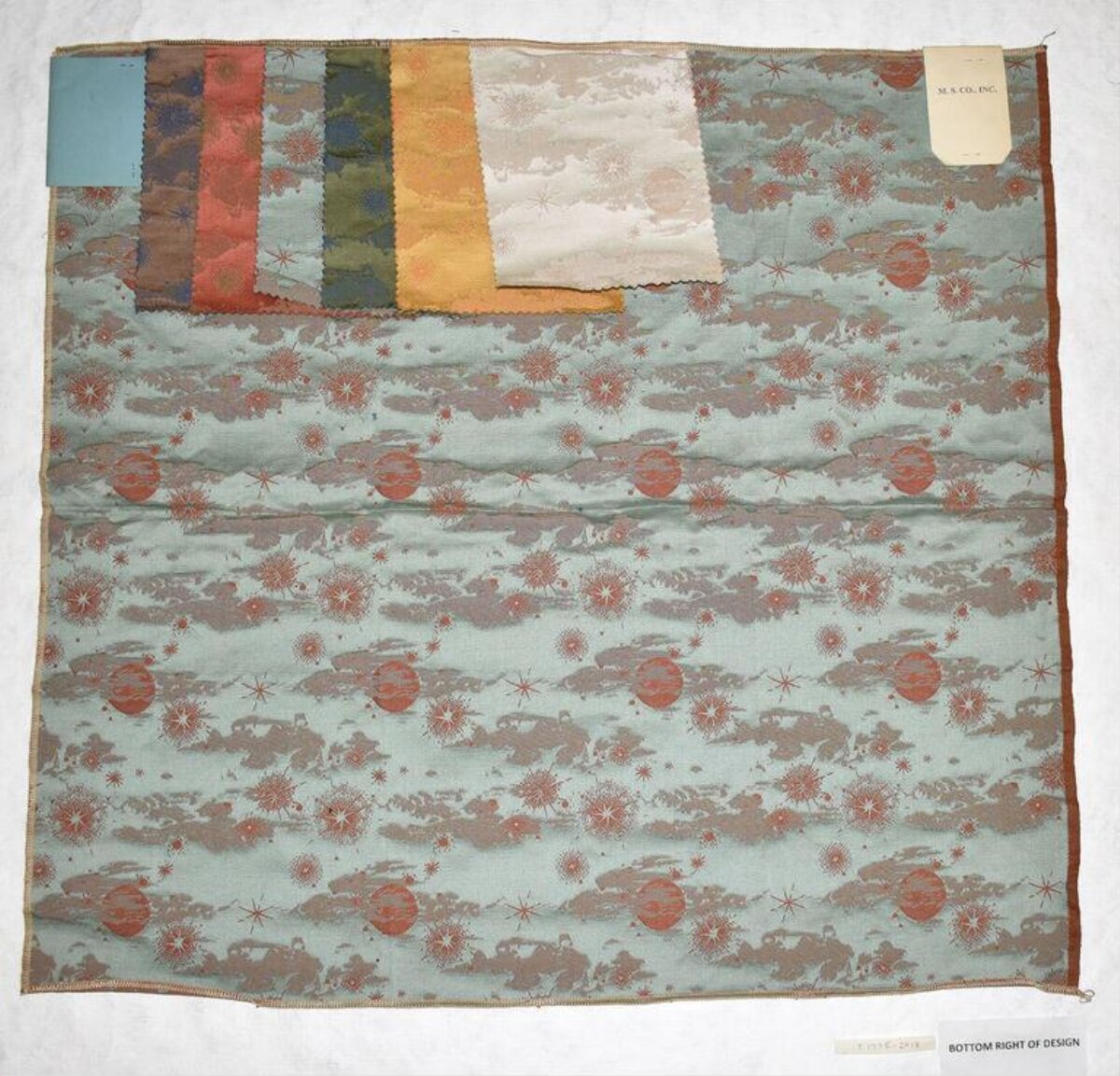 Vintage Celestial Pattern Fabric Sample Card