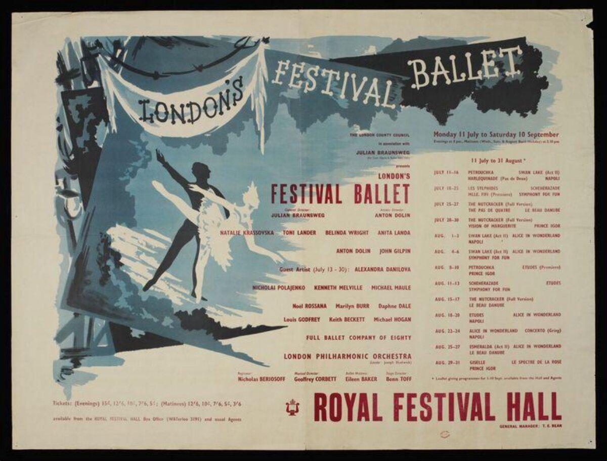 Vintage London Festival Ballet Poster