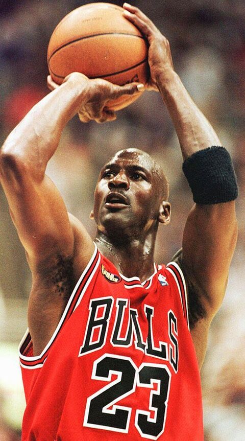 Michael Jordan Shooting a Basketball