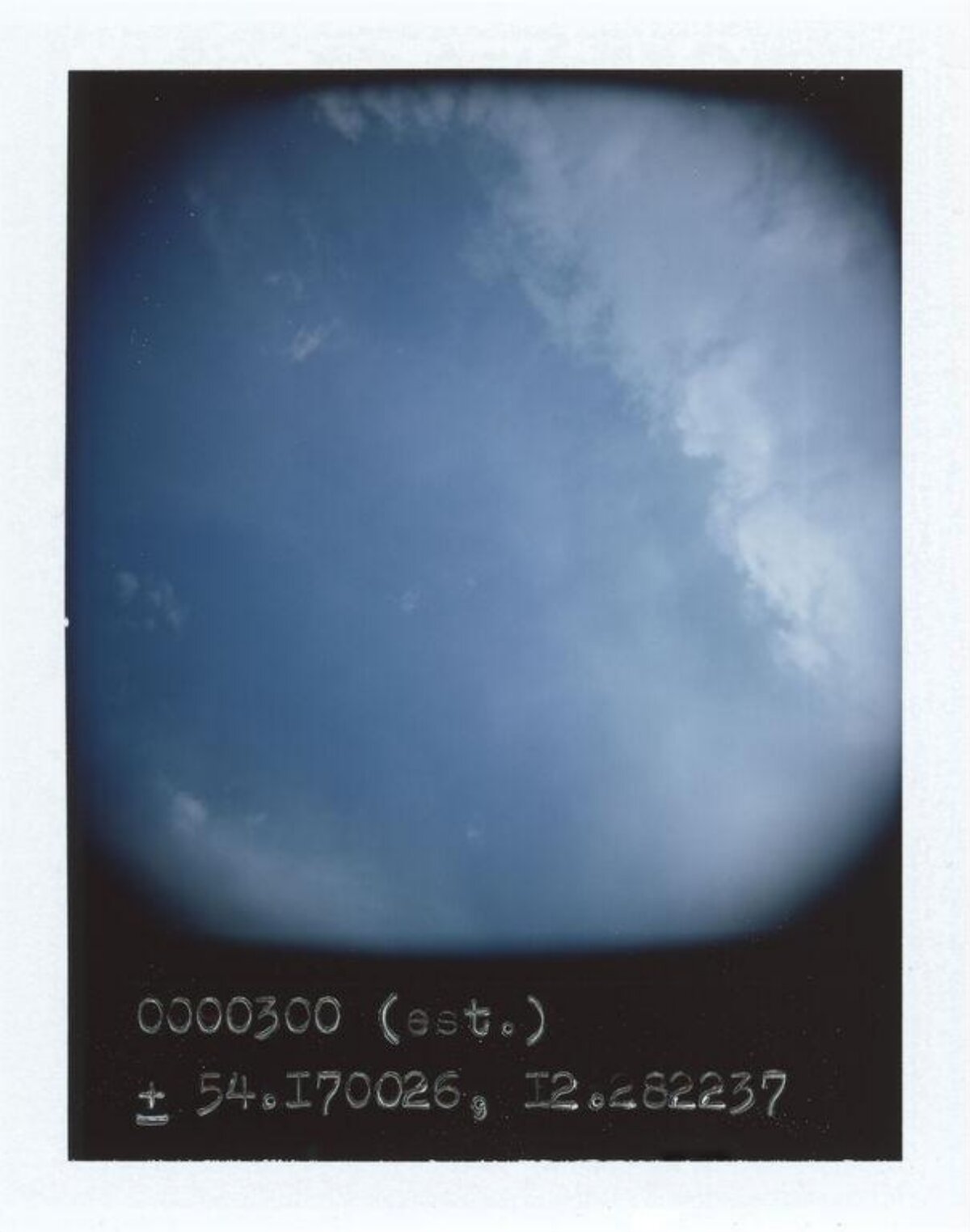 Polaroid Blue Sky with Coordinates