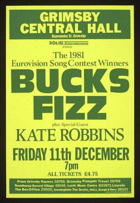 Grimsby Central Hall Bucks Fizz Concert Poster