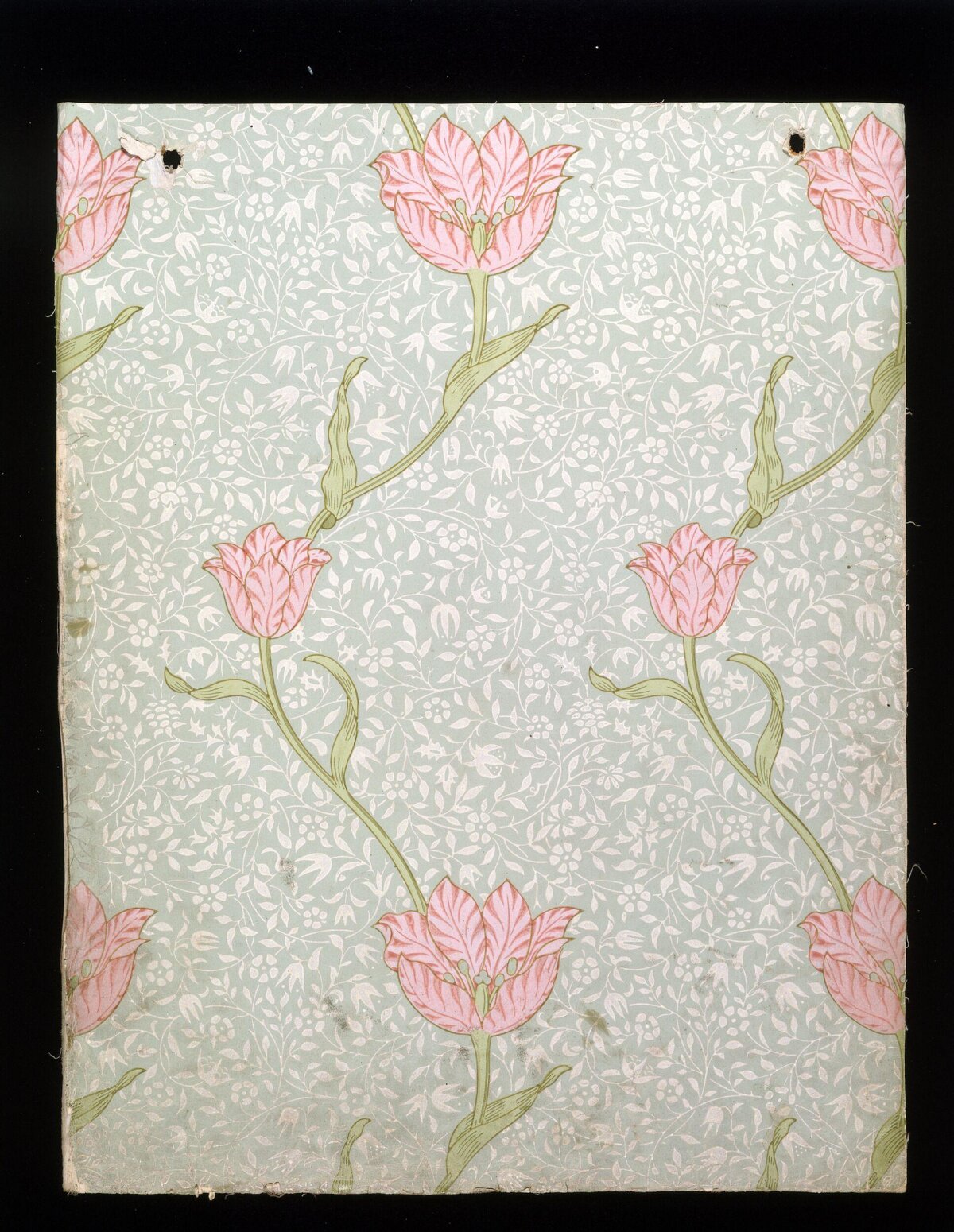 Vintage Pink Tulip Pattern Wallpaper