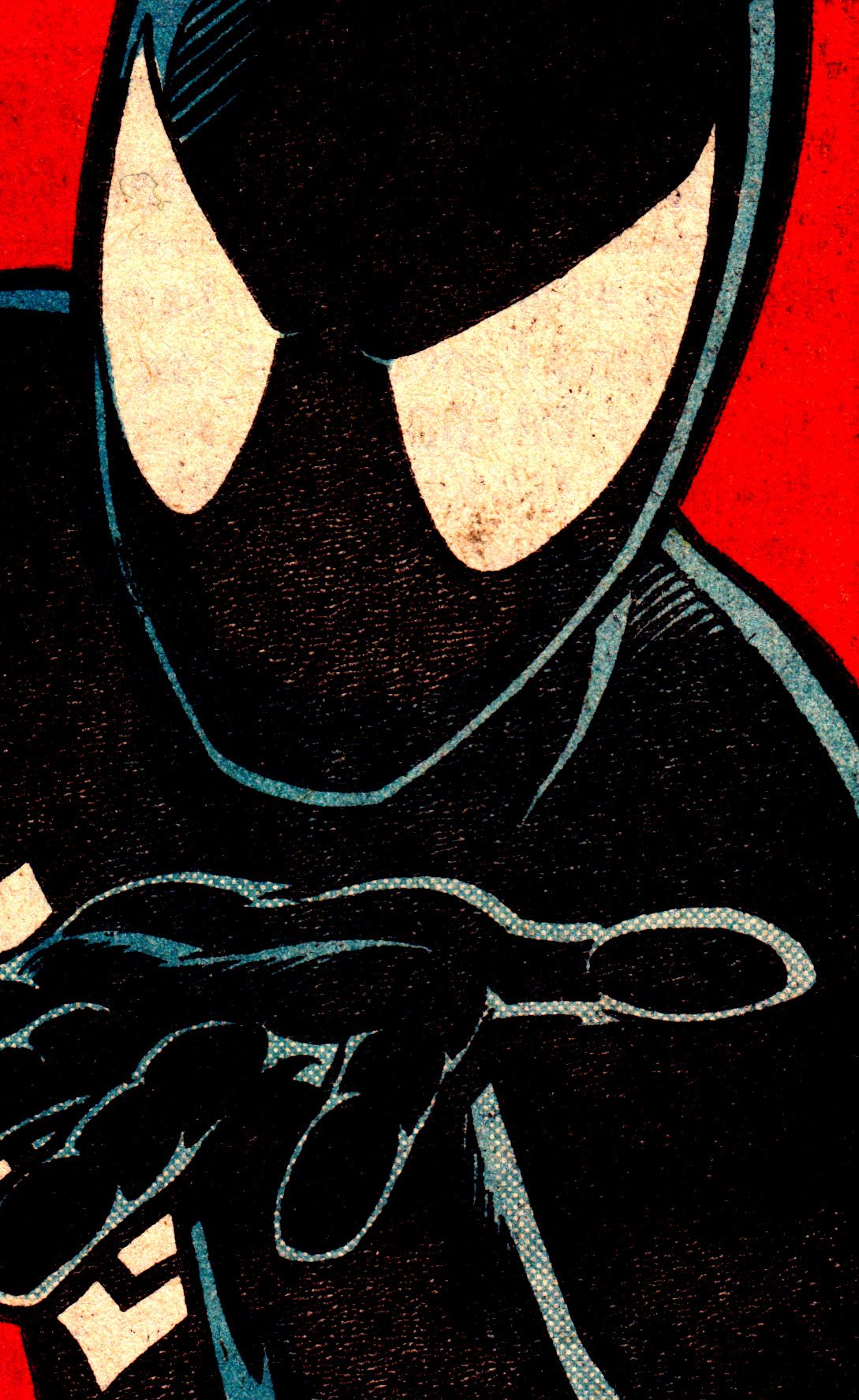 Vintage Comic Black Spider-Man Close Up