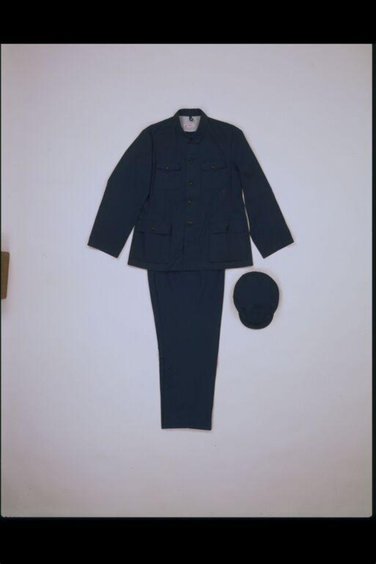 Dark Blue Zhongshan Suit Set with Cap
