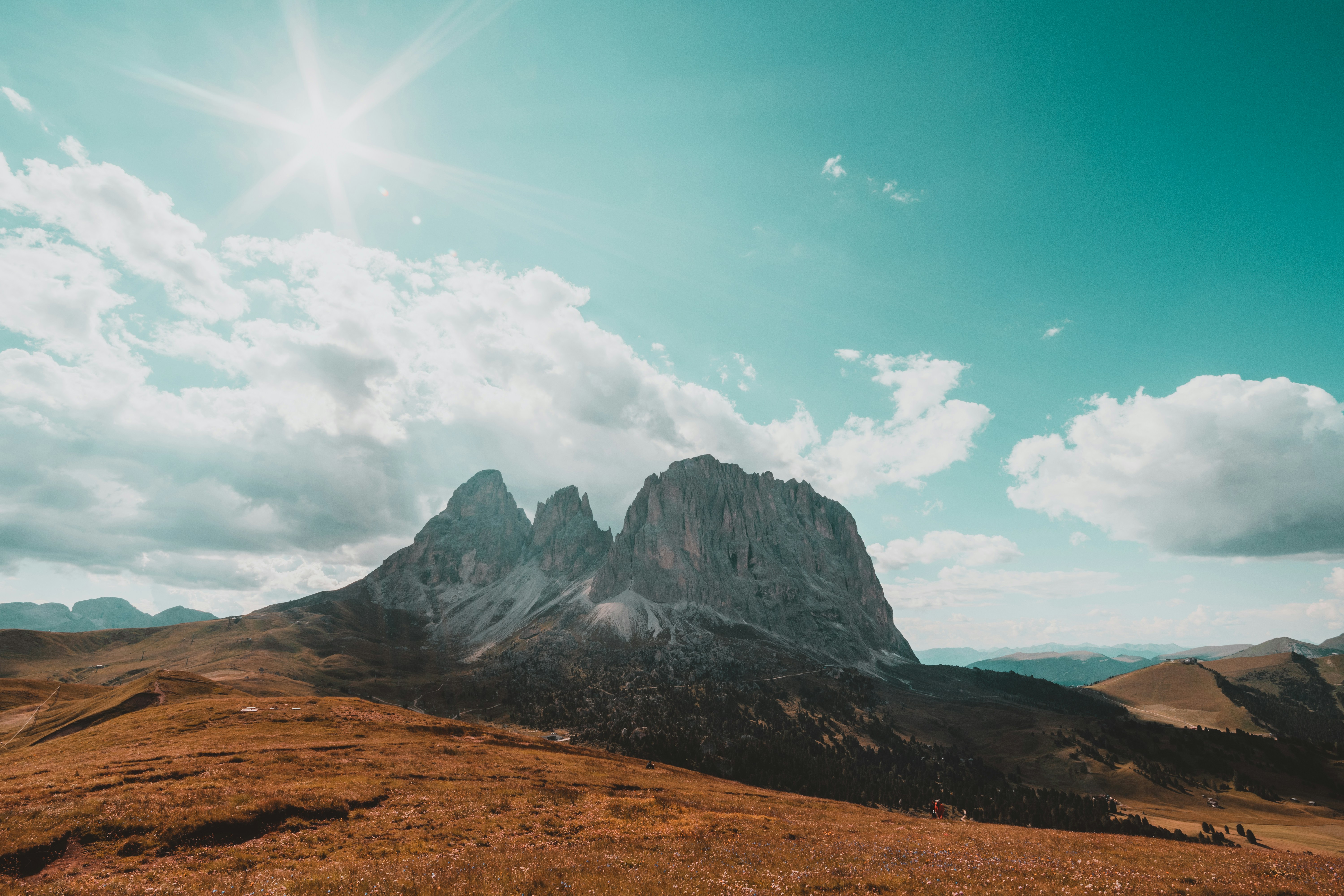 Sunny Alpine Mountain Landscape