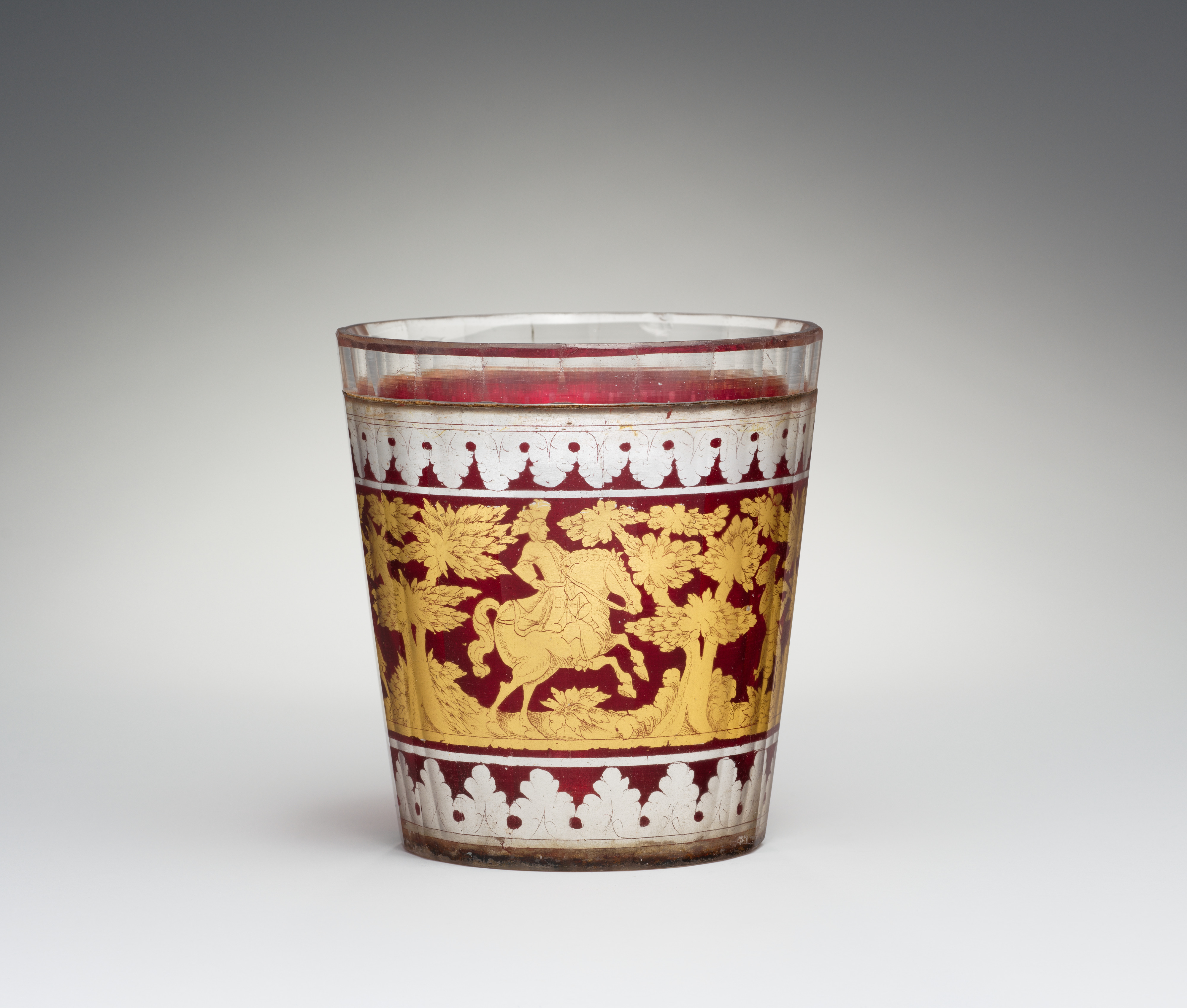 Gilded Decorated Antique Glass Cup