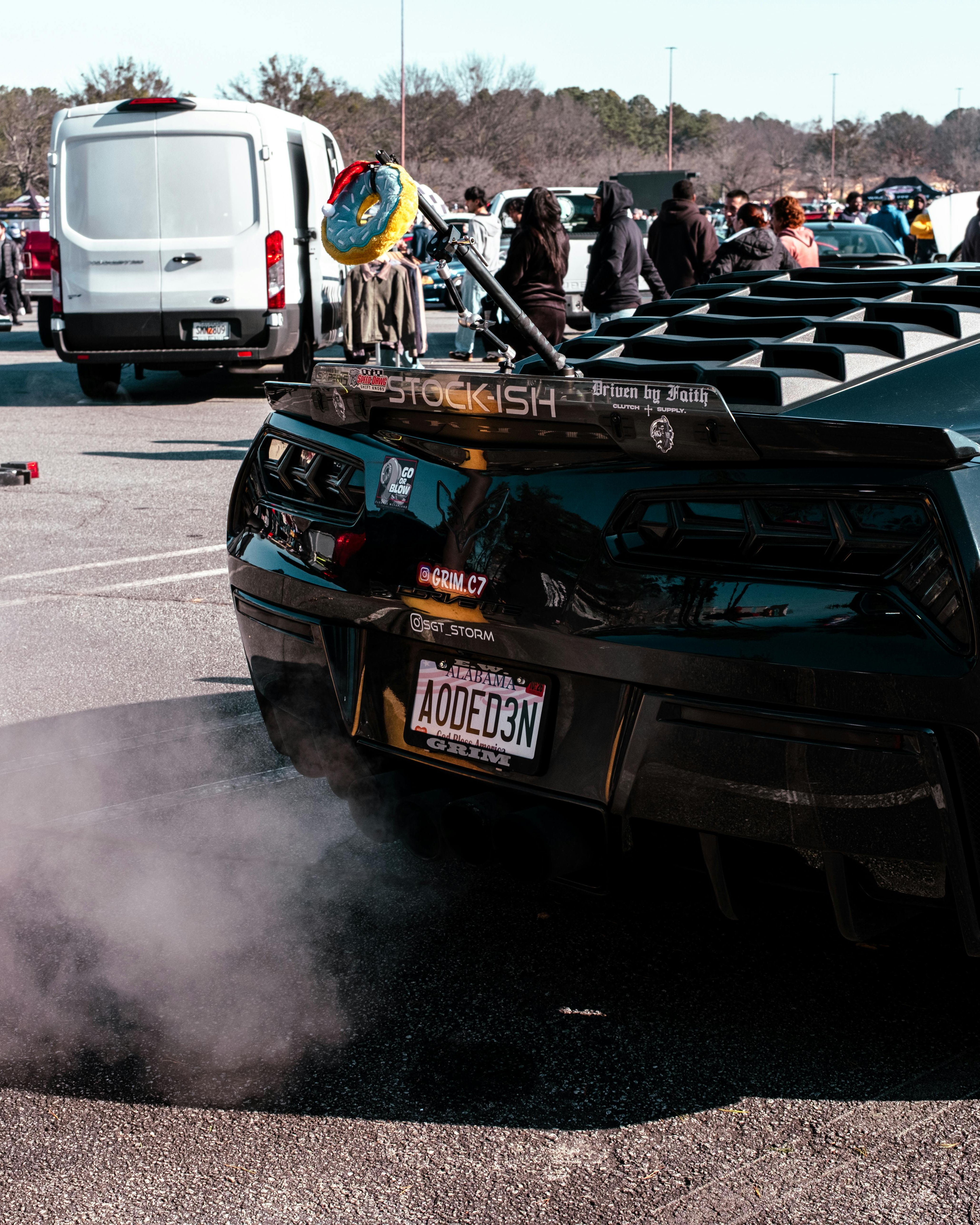 Modified Black Sports Car at Car Meet
