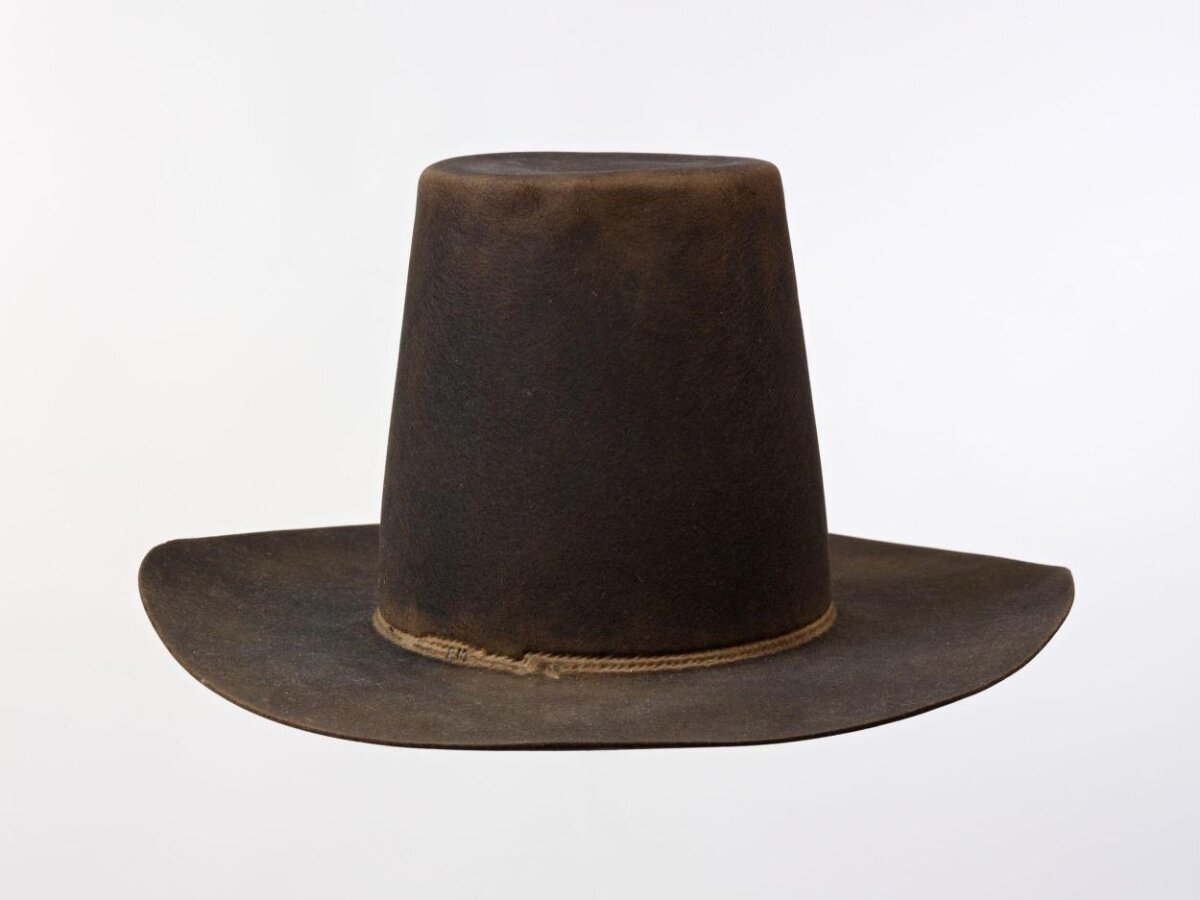 Vintage Brown Wide Brim Tall Hat