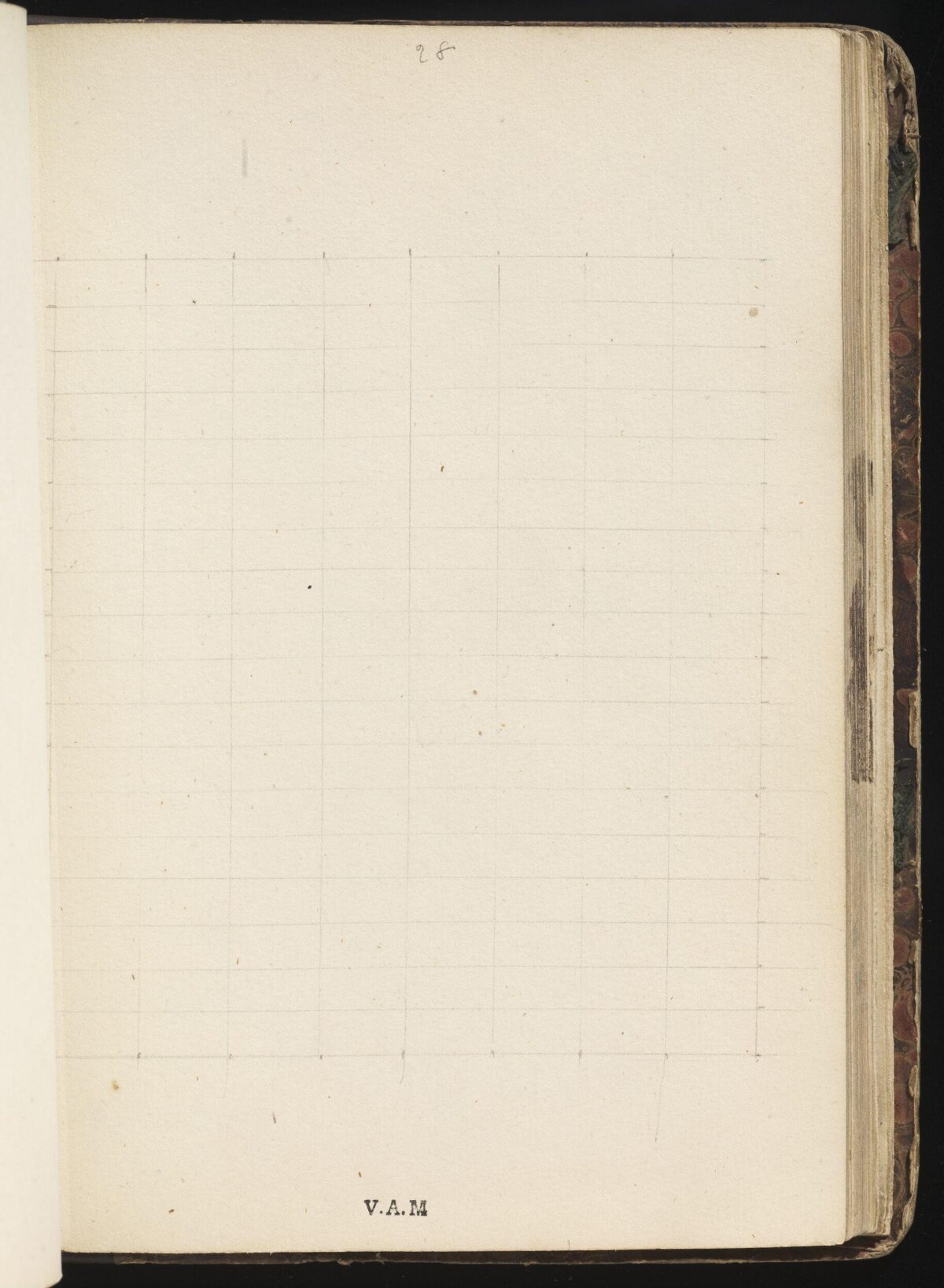 Blank Gridded Page of an Old Notebook