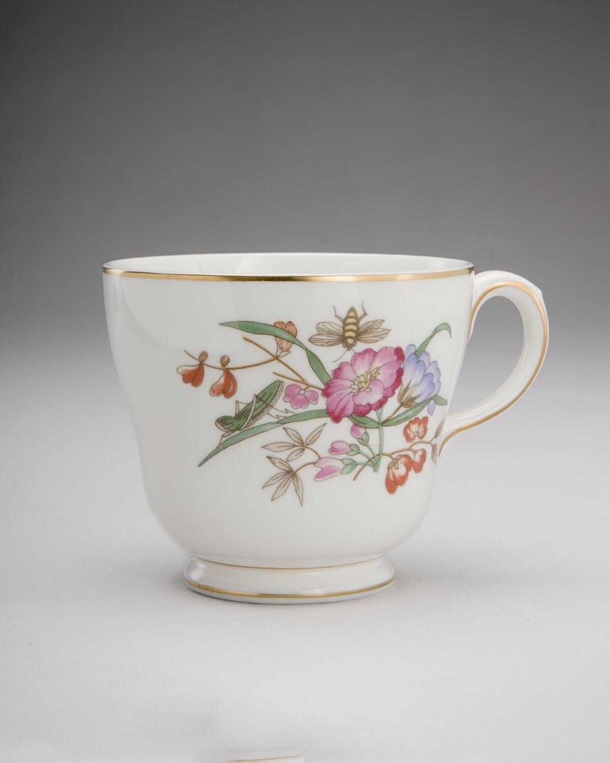 Floral Insect Pattern Porcelain Teacup