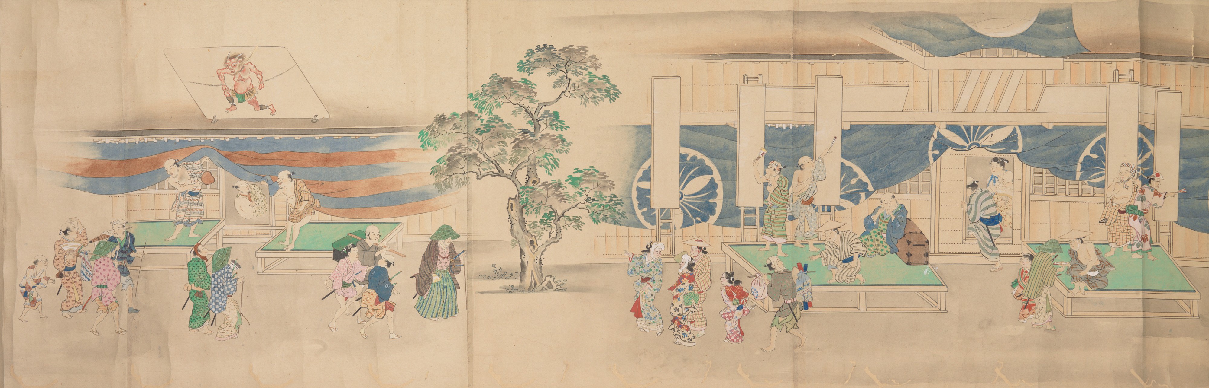 Japanese Traditional Street Performance Scroll