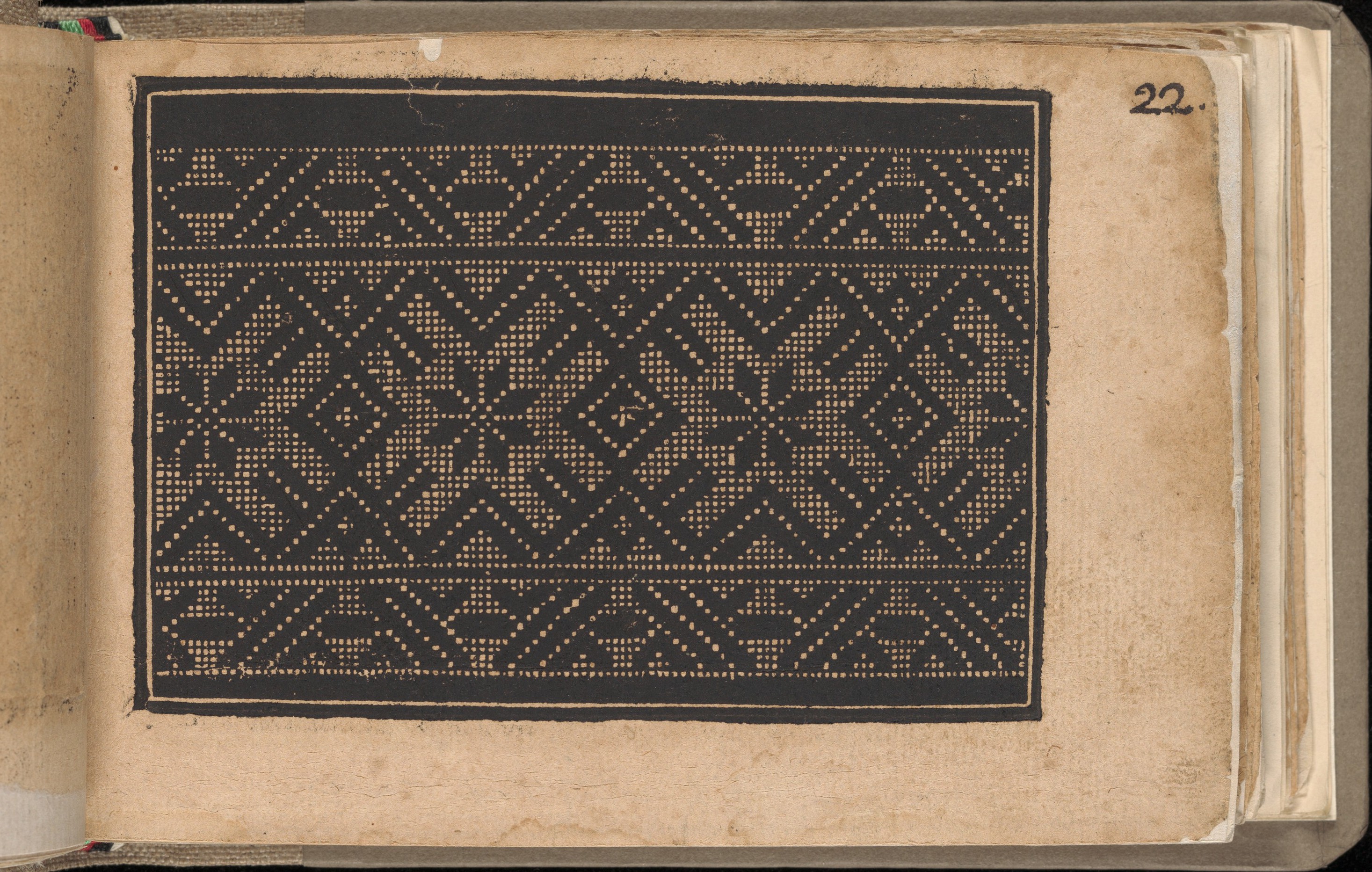 Vintage Geometric Pattern on Album Page