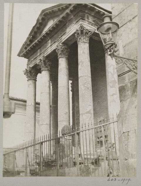 1919 Vintage Photo of Ancient Temple Portico