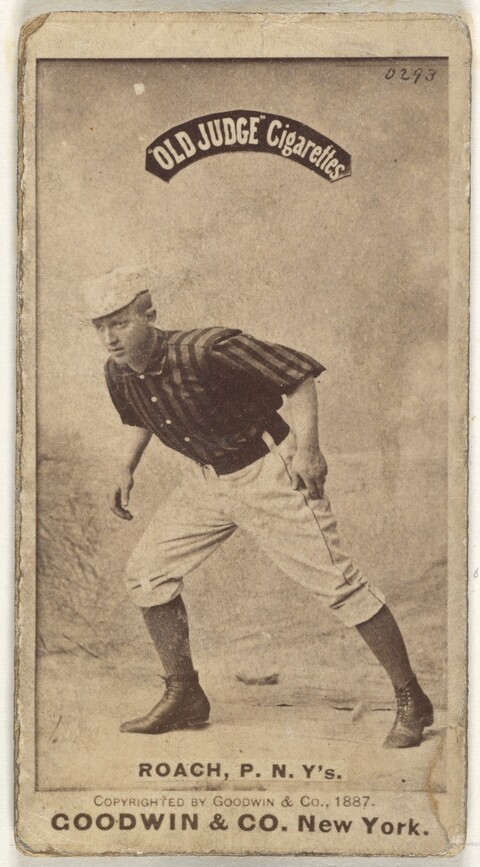 1887 Old Judge Baseball Card of Roach