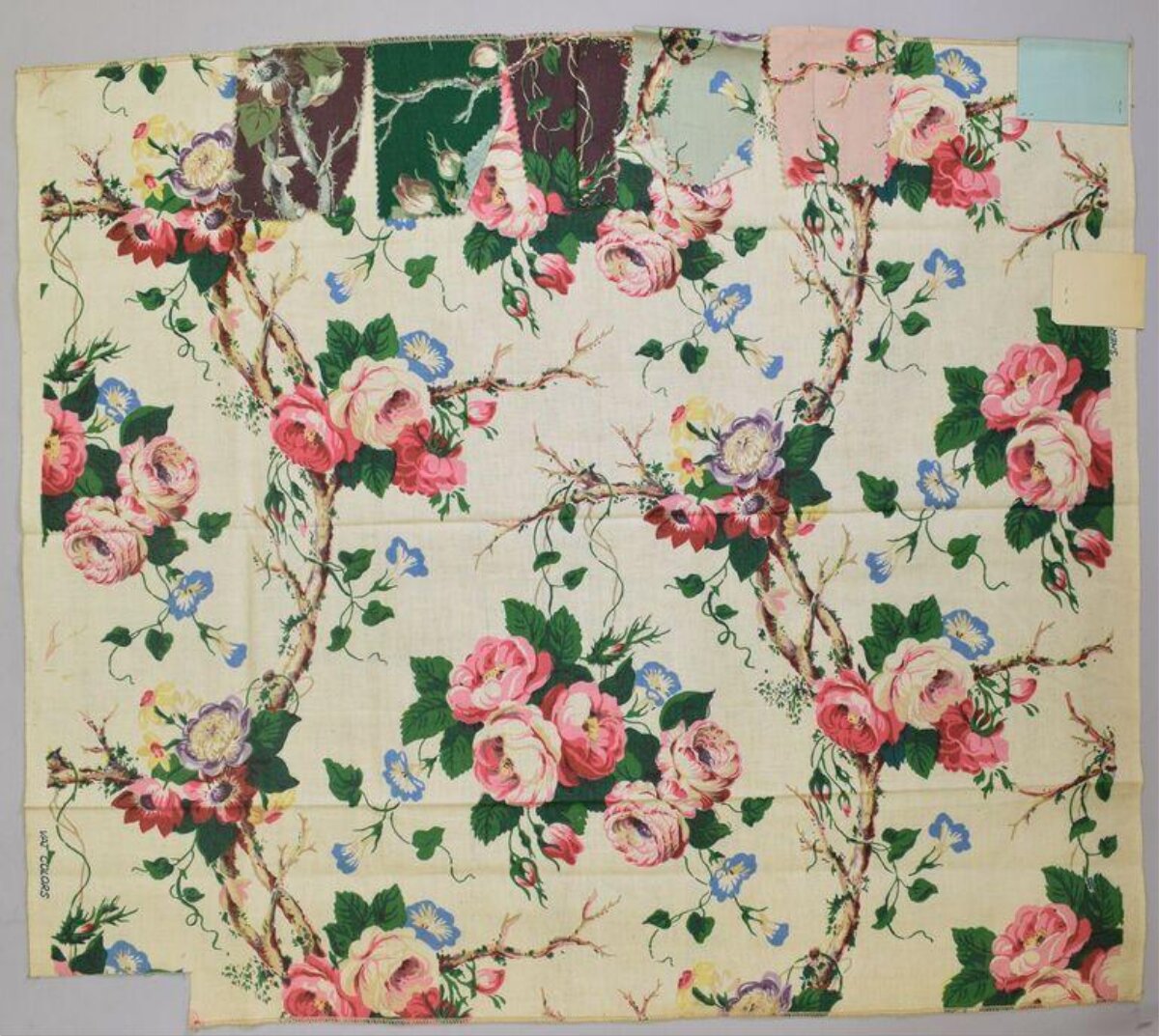Vintage Floral Printed Fabric Sample