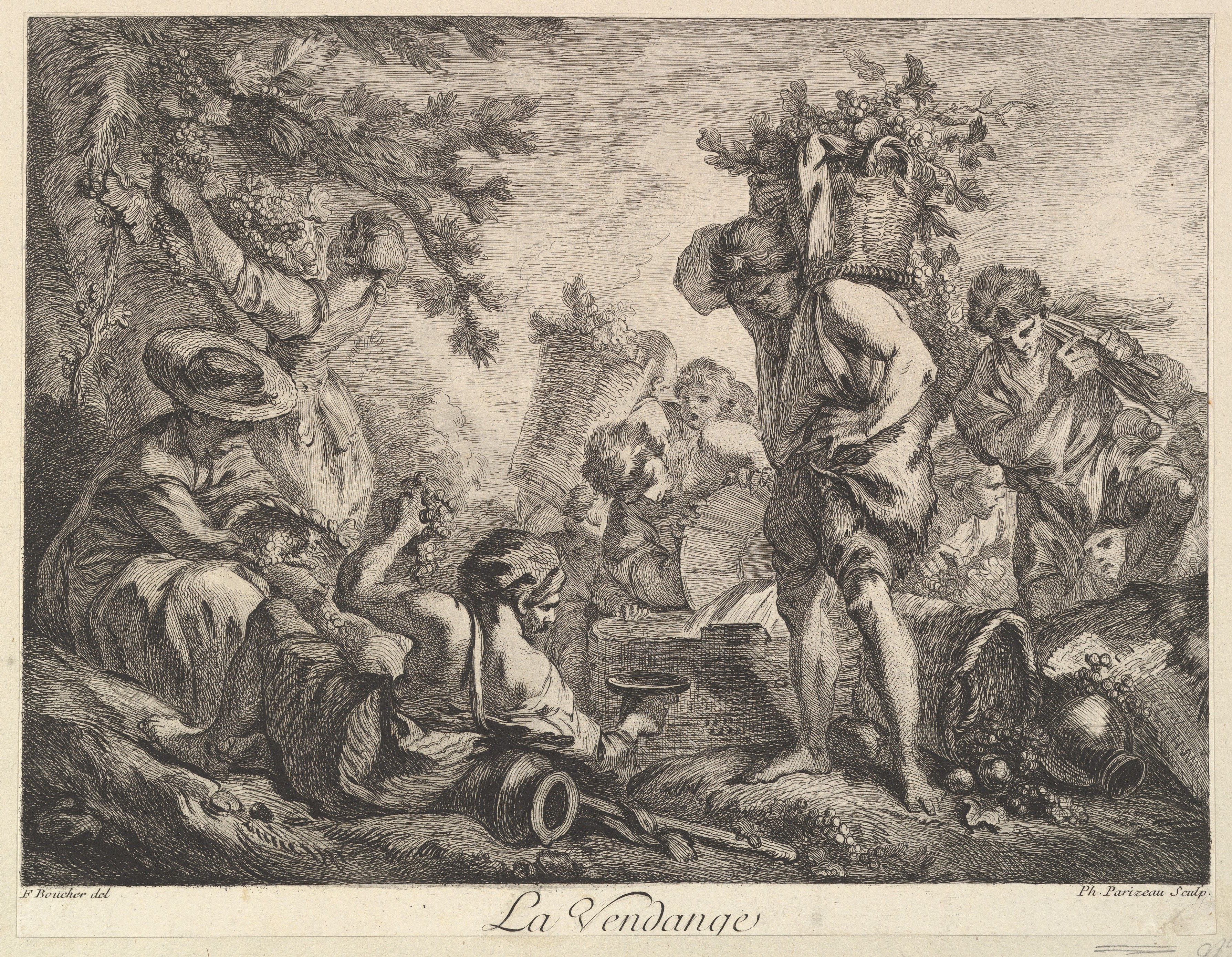 Grape Harvest (La Vendange) Engraving