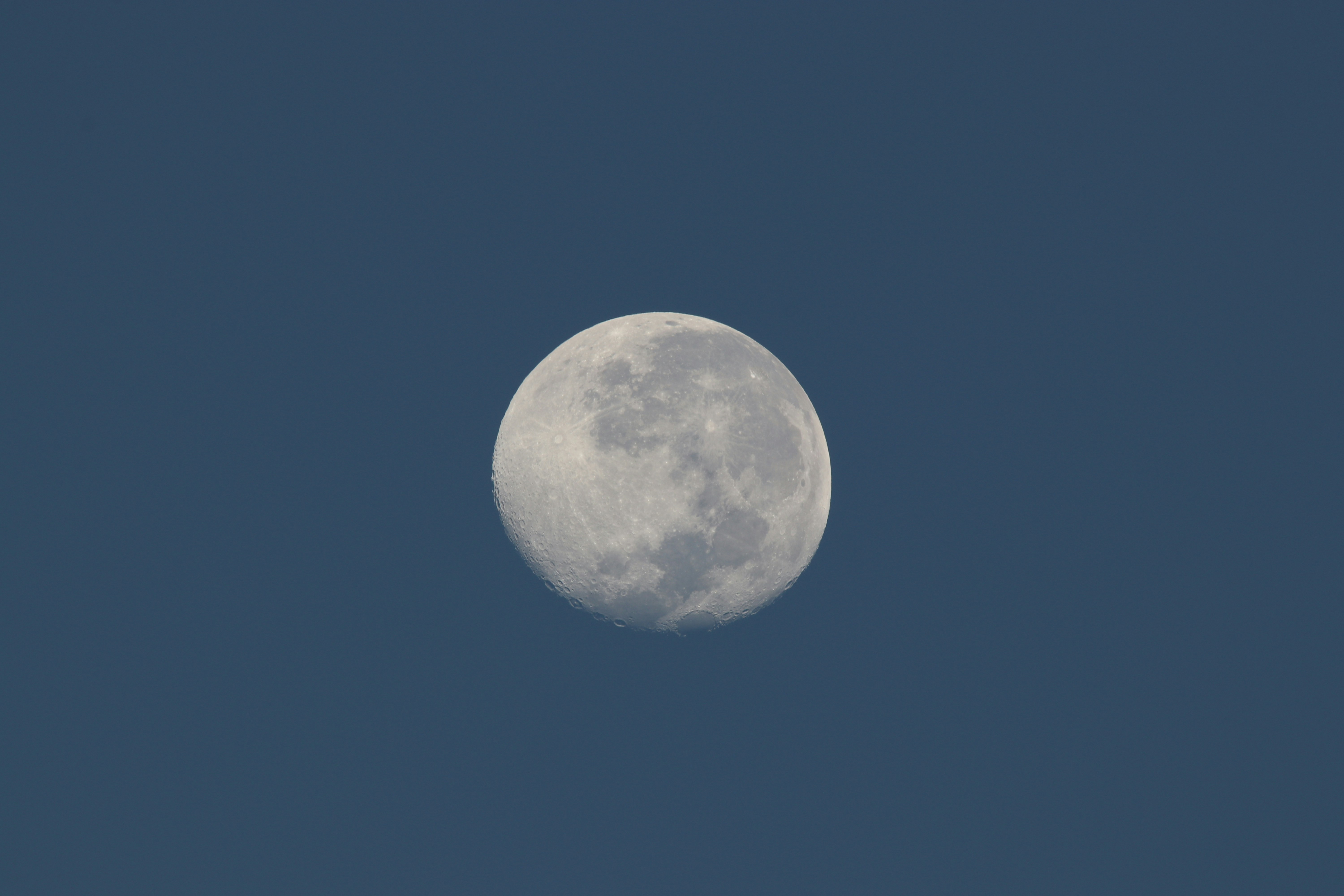 Gibbous Moon in Daytime Sky