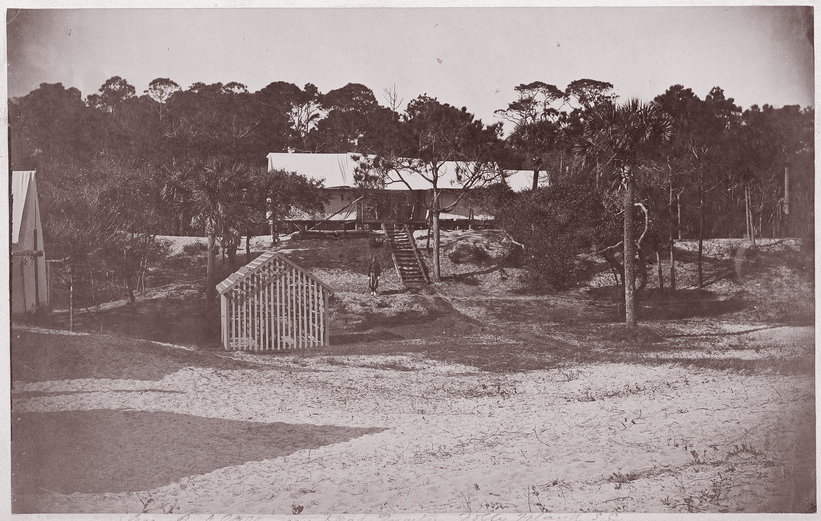 Vintage Camp on Sandy Wooded Slope