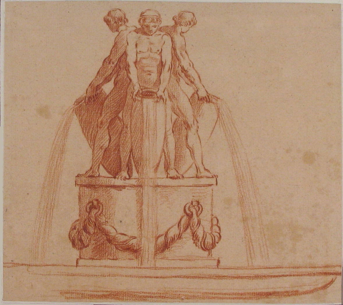 Sketch of Three Figure Fountain