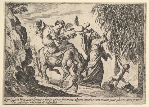 Flight into Egypt Biblical Etching
